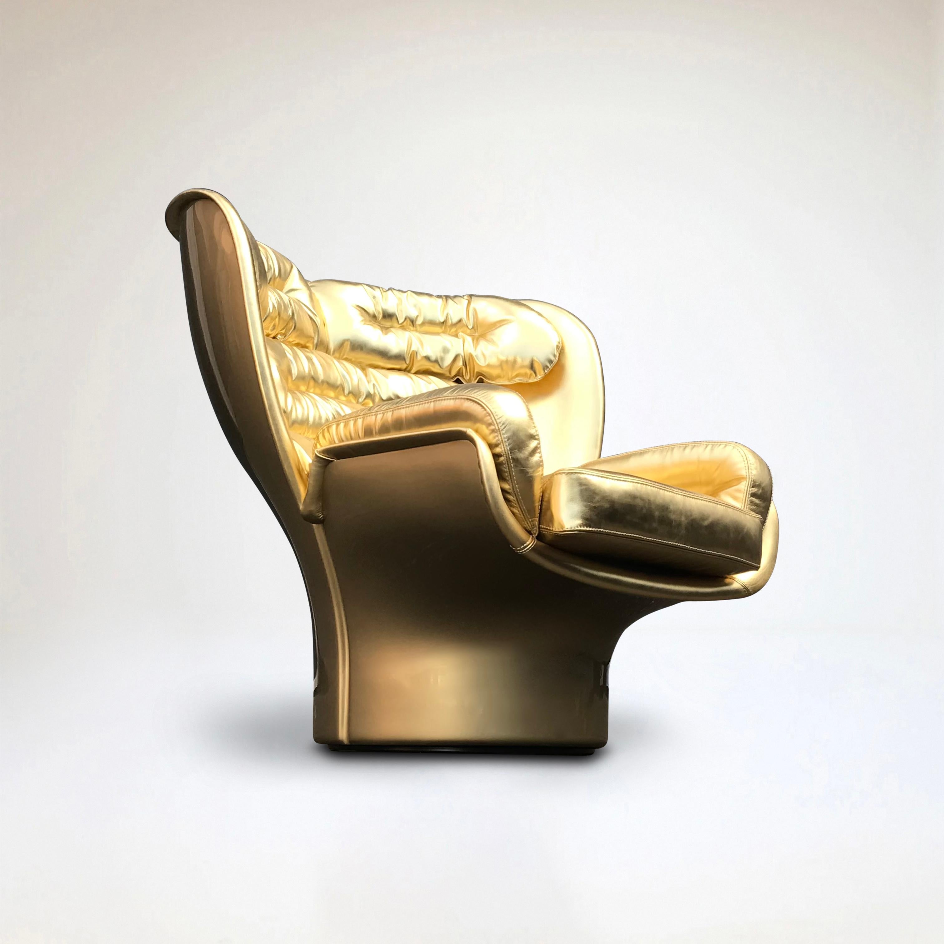 Golden Limited Edition Elda Chair by Joe Colombo for Longhi Italy no. 7/20 For Sale 3