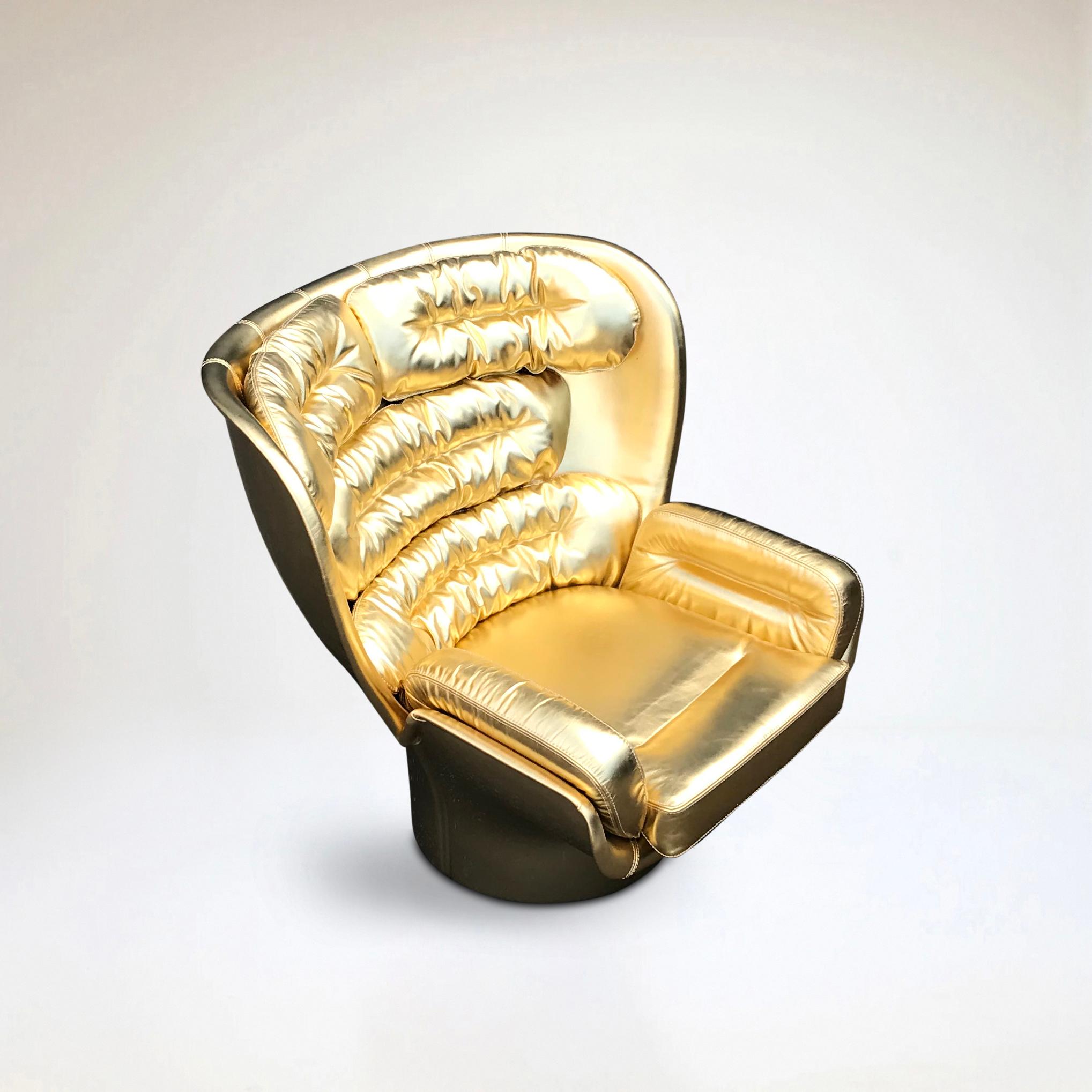 Golden Limited Edition Elda Chair by Joe Colombo for Longhi Italy no. 7/20 For Sale 4