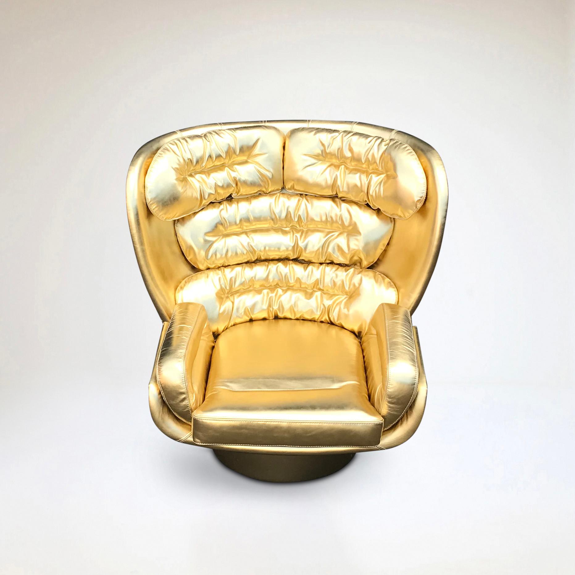 Golden Limited Edition Elda Chair by Joe Colombo for Longhi Italy no. 7/20 For Sale 5