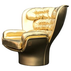 Goldener Elda-Stuhl in limitierter Auflage von Joe Colombo für Longhi, Italien, Nr. 7/20
