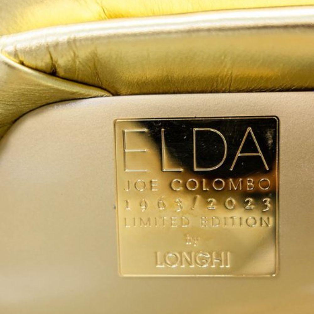 Italian Golden Limited Edition Elda Chair by Joe Colombo for Longhi Italy no. 8/20 For Sale