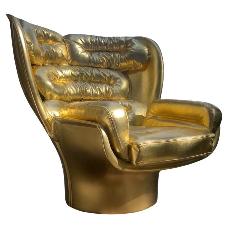 Golden Limited Edition Elda Chair by Joe Colombo for Longhi Italy no. 8/20 For Sale