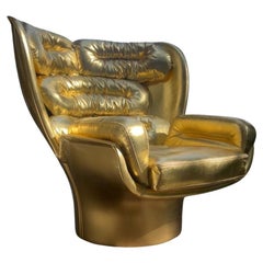 Goldener Elda-Stuhl in limitierter Auflage von Joe Colombo für Longhi, Italien, Nr. 8/20, Elda-Stuhl in Gold