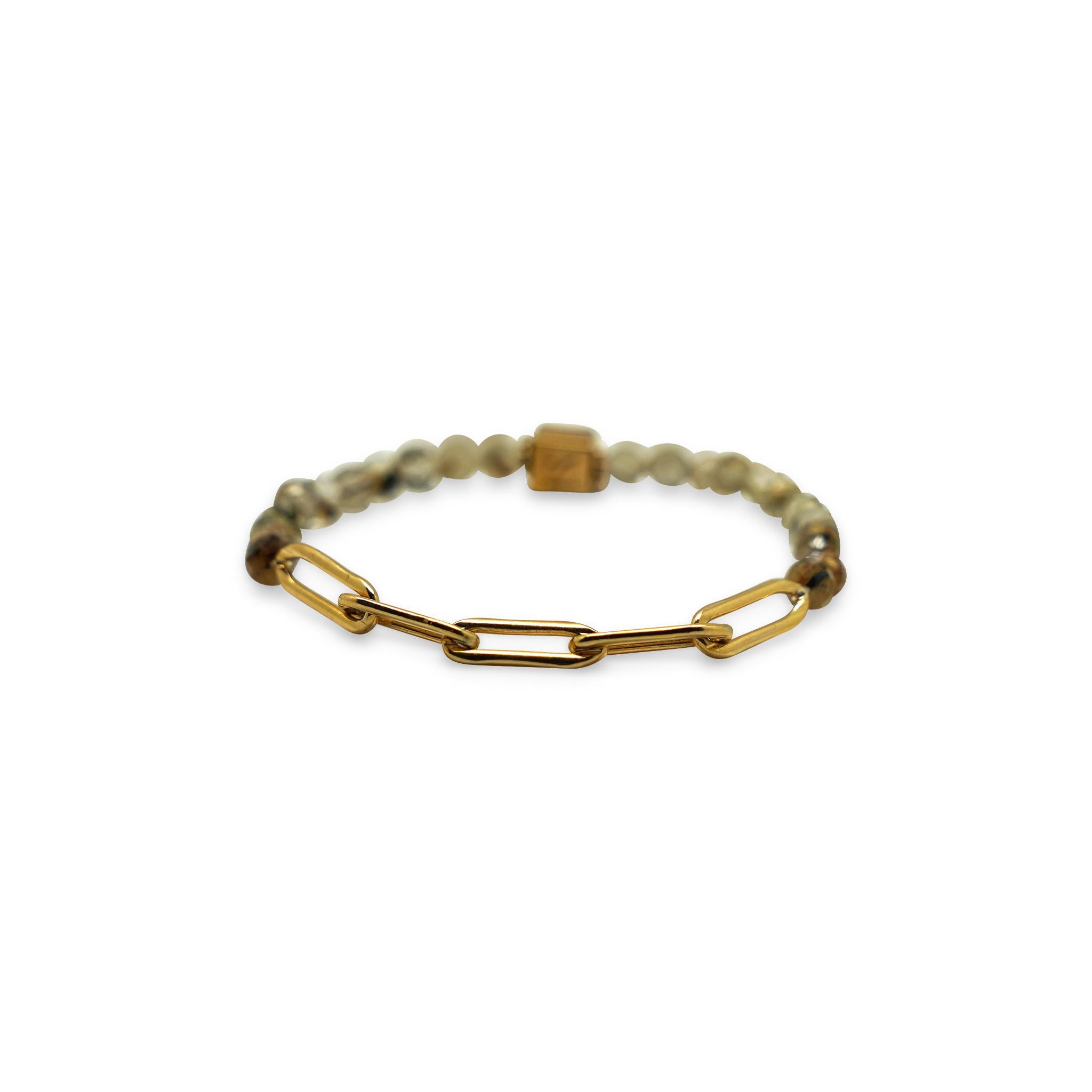 Artisan Golden Linx Bracelet  For Sale