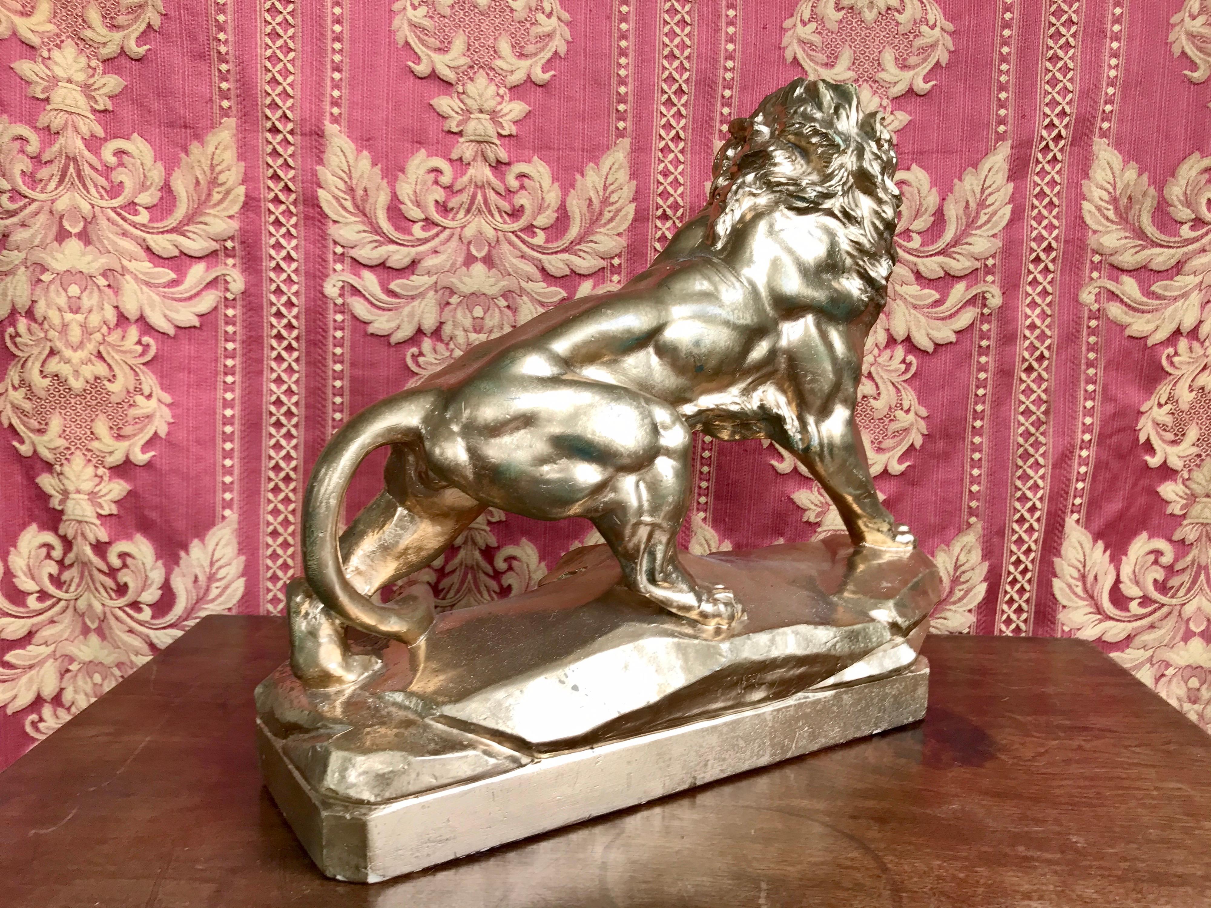 Gilt Golden Lion, circa 1950 For Sale