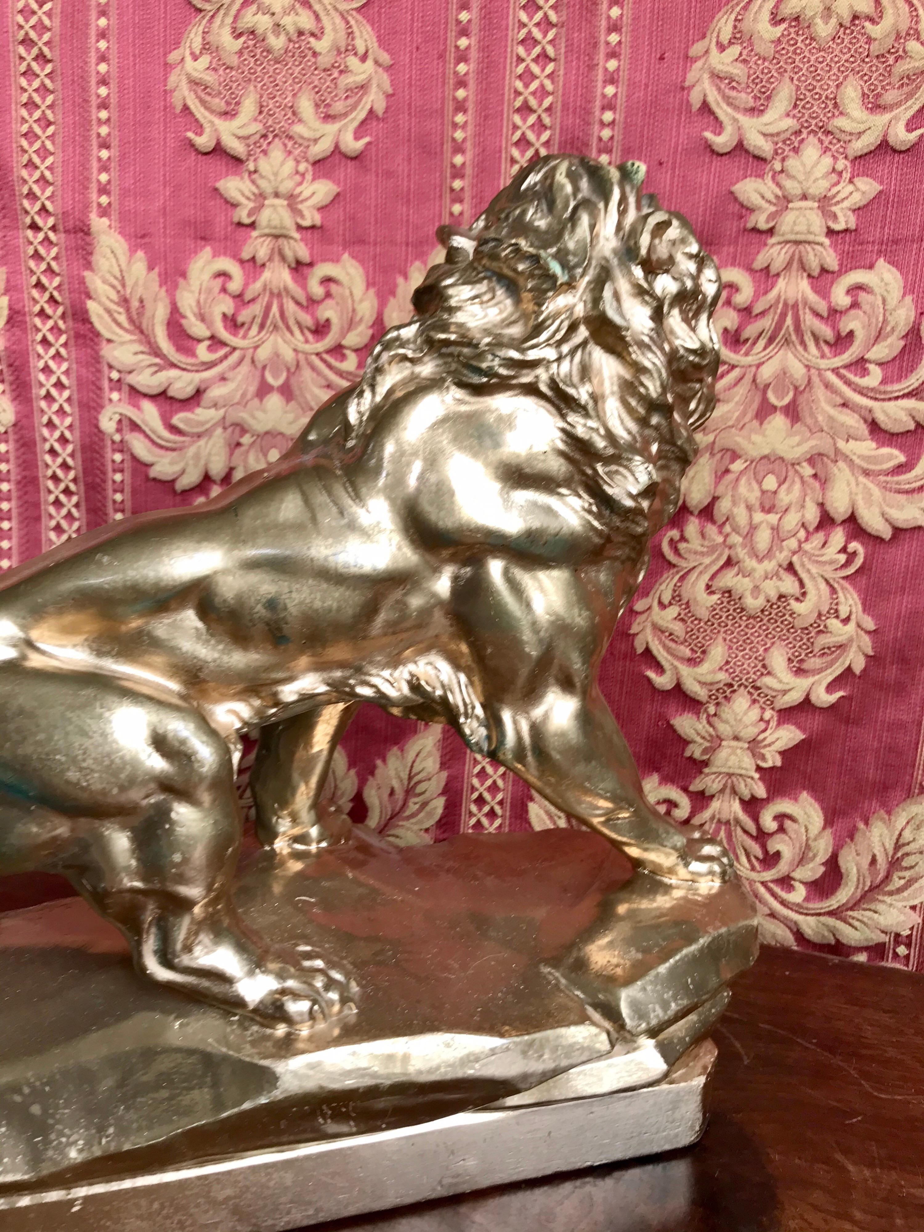 Golden Lion, circa 1950 In Good Condition For Sale In Beuzevillette, FR