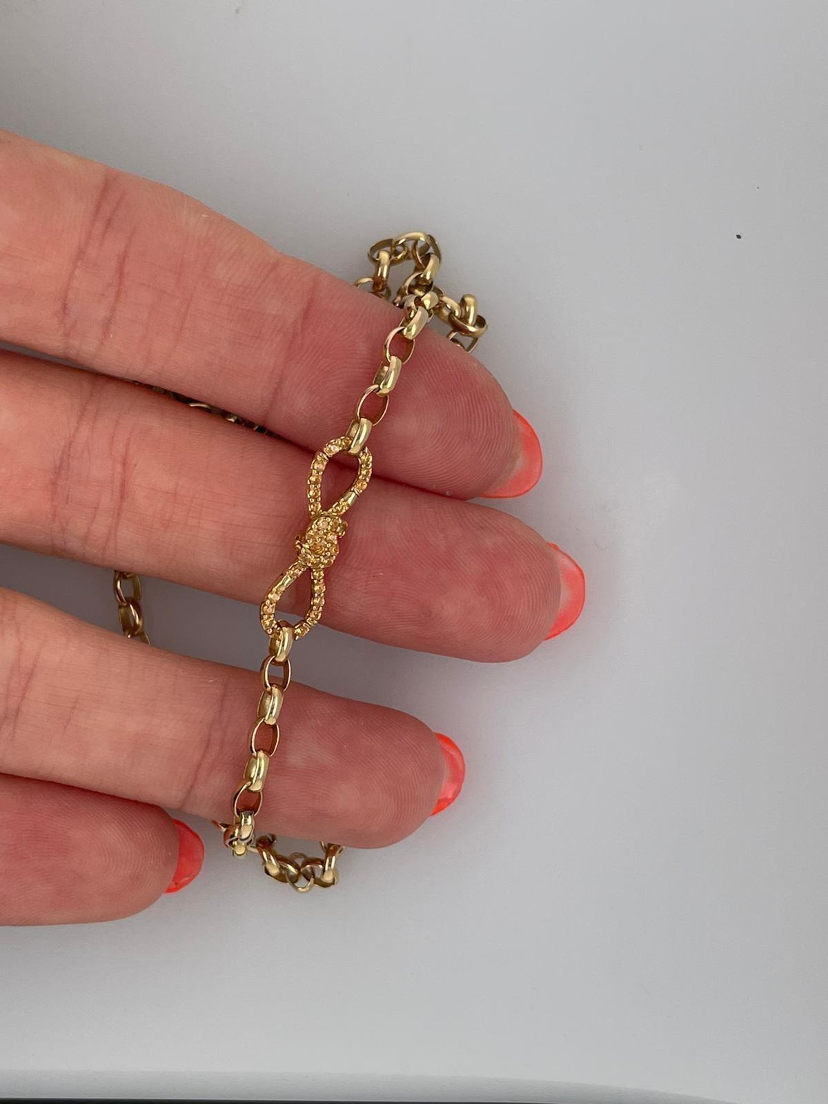 Golden Mandarin Garnet Bow pendant enhancer clasp in 18ct yellow gold For Sale 6