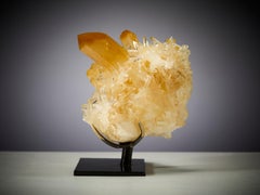 Golden Mango Quartz Decorative object Rock Crystal Modern Table top