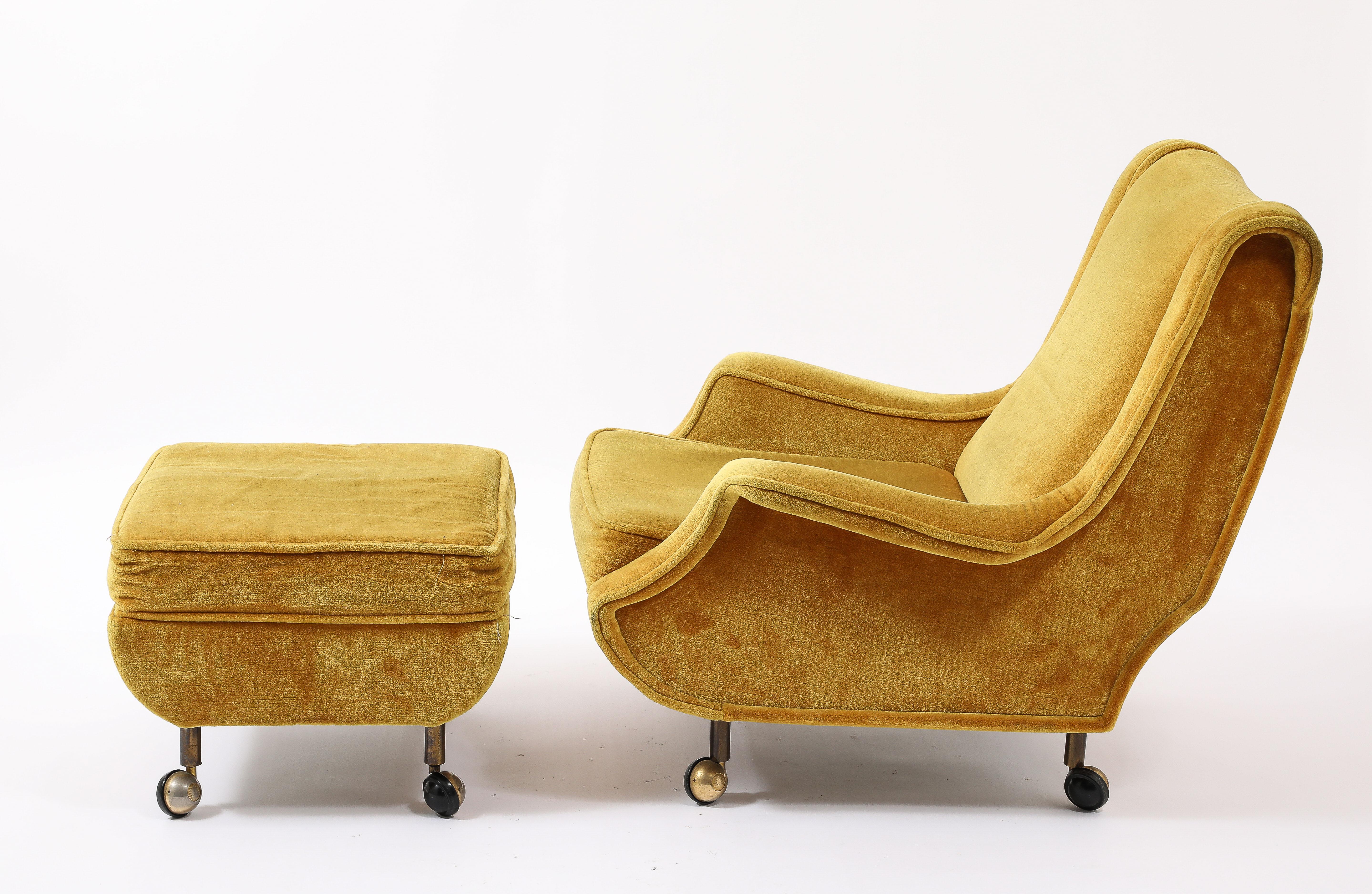 Golden Marco Zanuso “Regent” Armchair, Italy 1950's For Sale 7