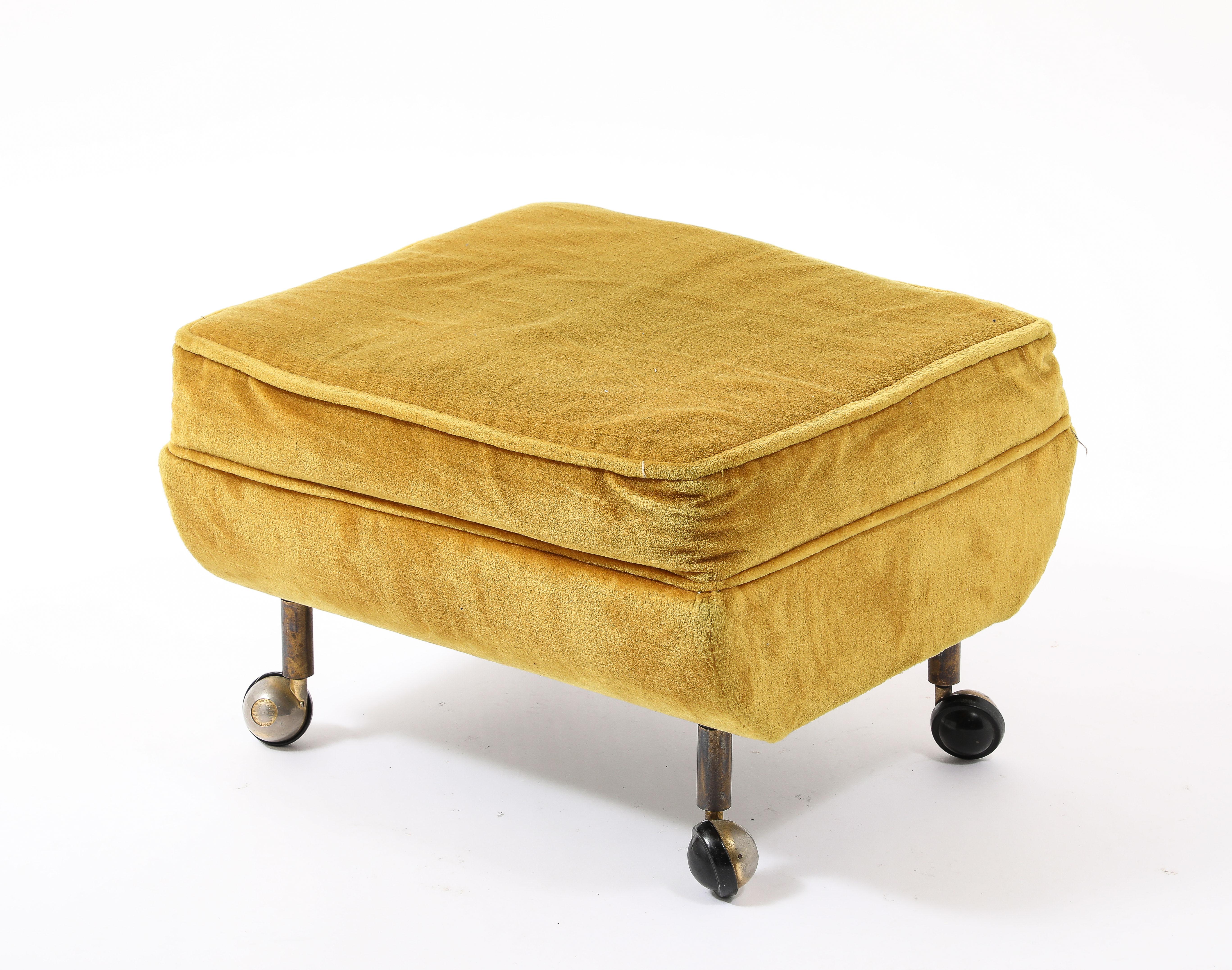 Golden Marco Zanuso “Regent” Armchair, Italy 1950's For Sale 2