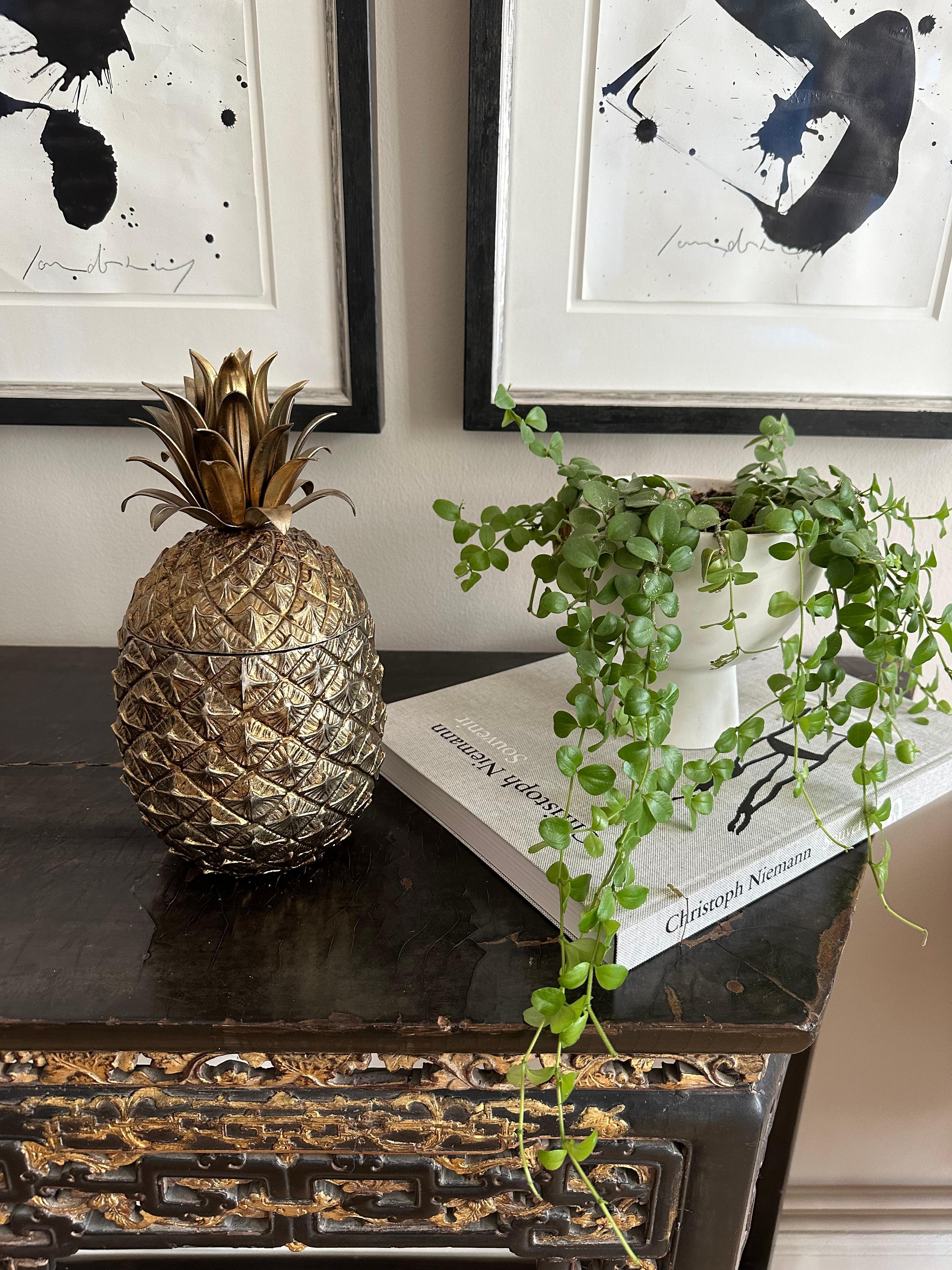  Golden Mauro Manetti Pineapple Ice Bucket from Florence, Italy, circa 1970 For Sale 4