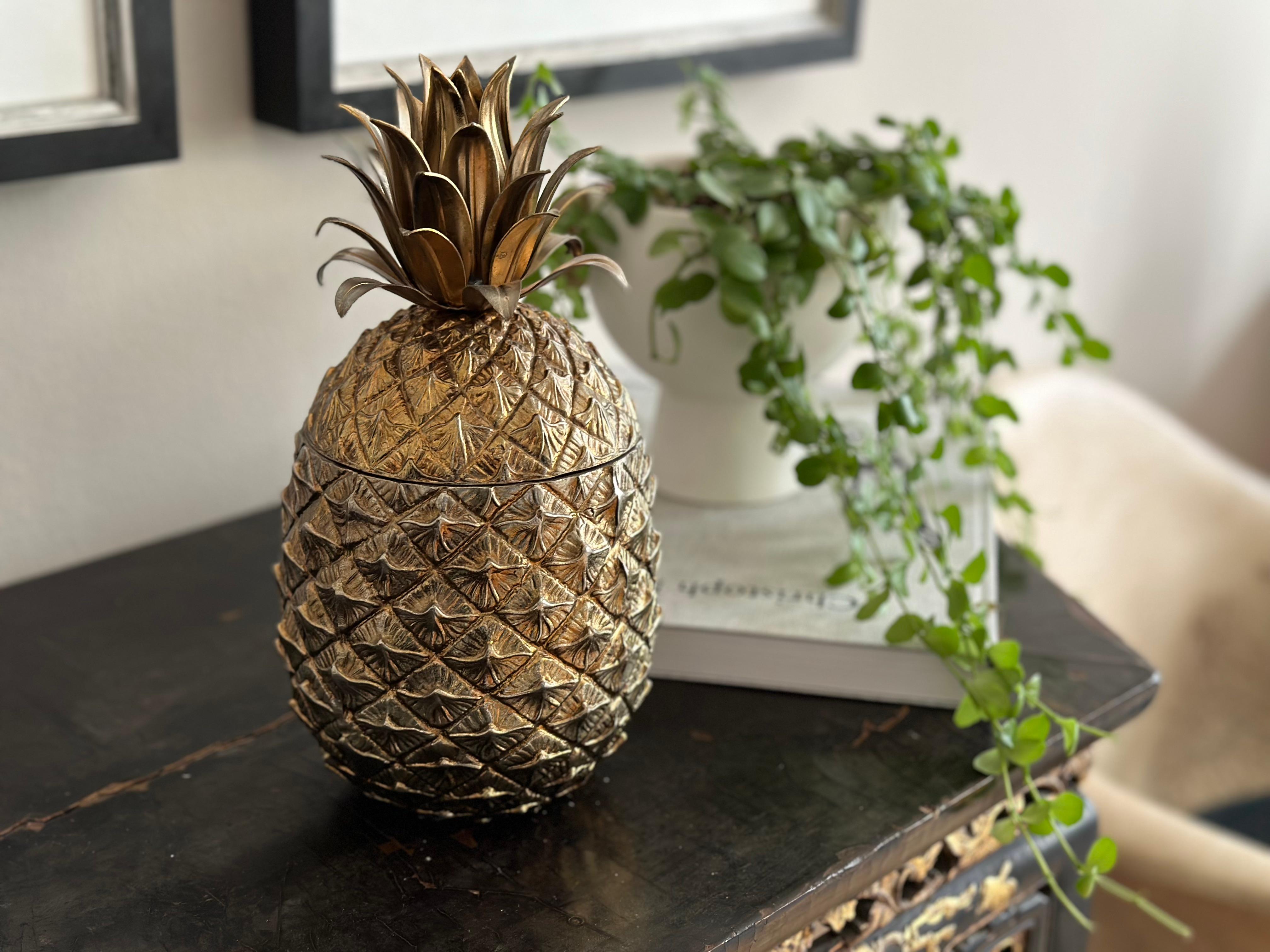  Golden Mauro Manetti Pineapple Ice Bucket from Florence, Italy, circa 1970 For Sale 9