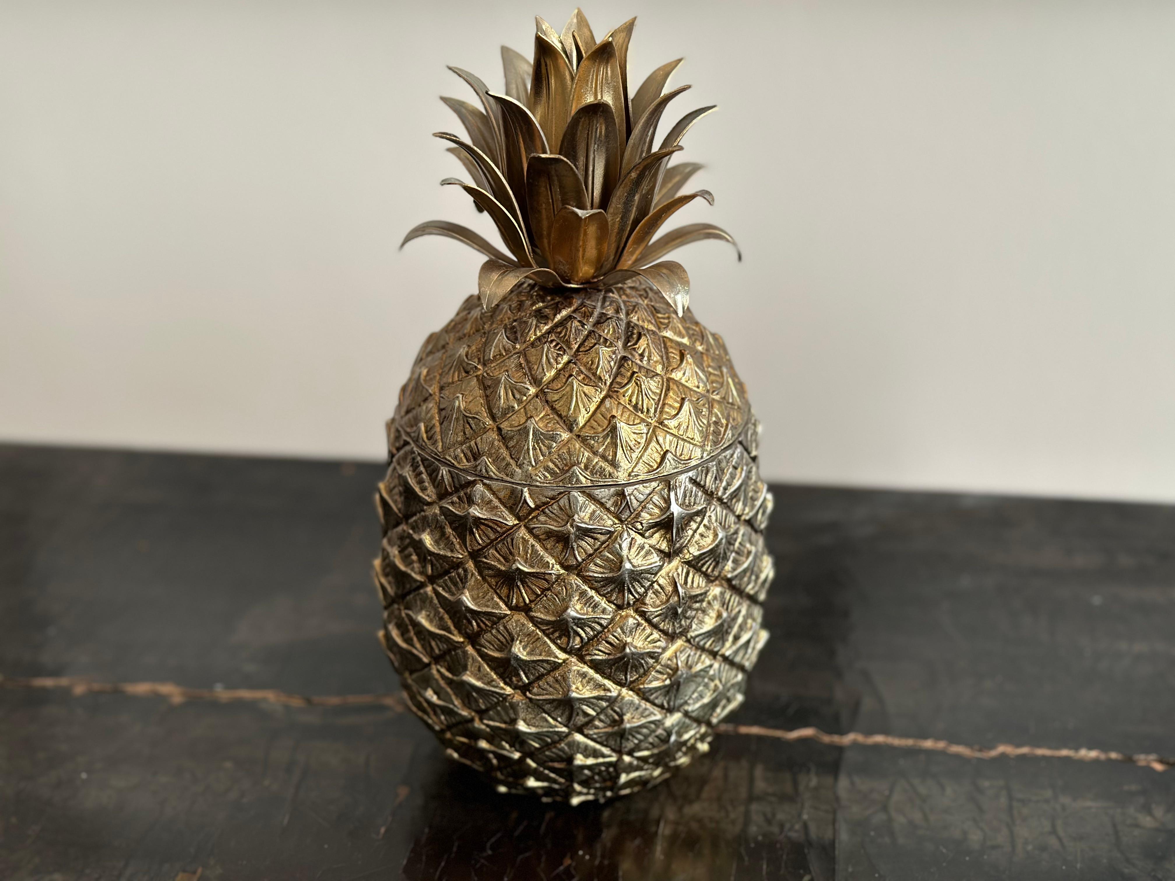 Italian  Golden Mauro Manetti Pineapple Ice Bucket from Florence, Italy, circa 1970 For Sale