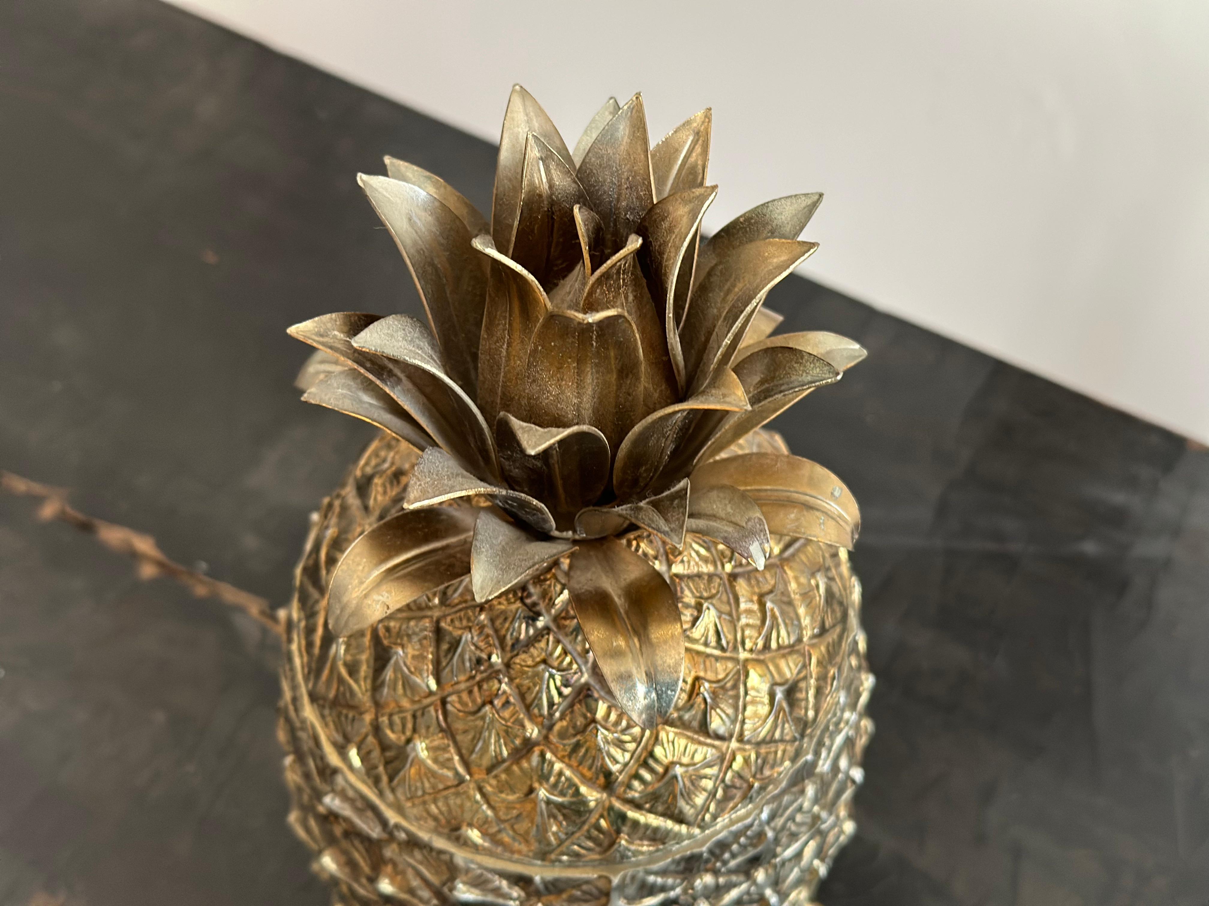 Aluminum  Golden Mauro Manetti Pineapple Ice Bucket from Florence, Italy, circa 1970 For Sale