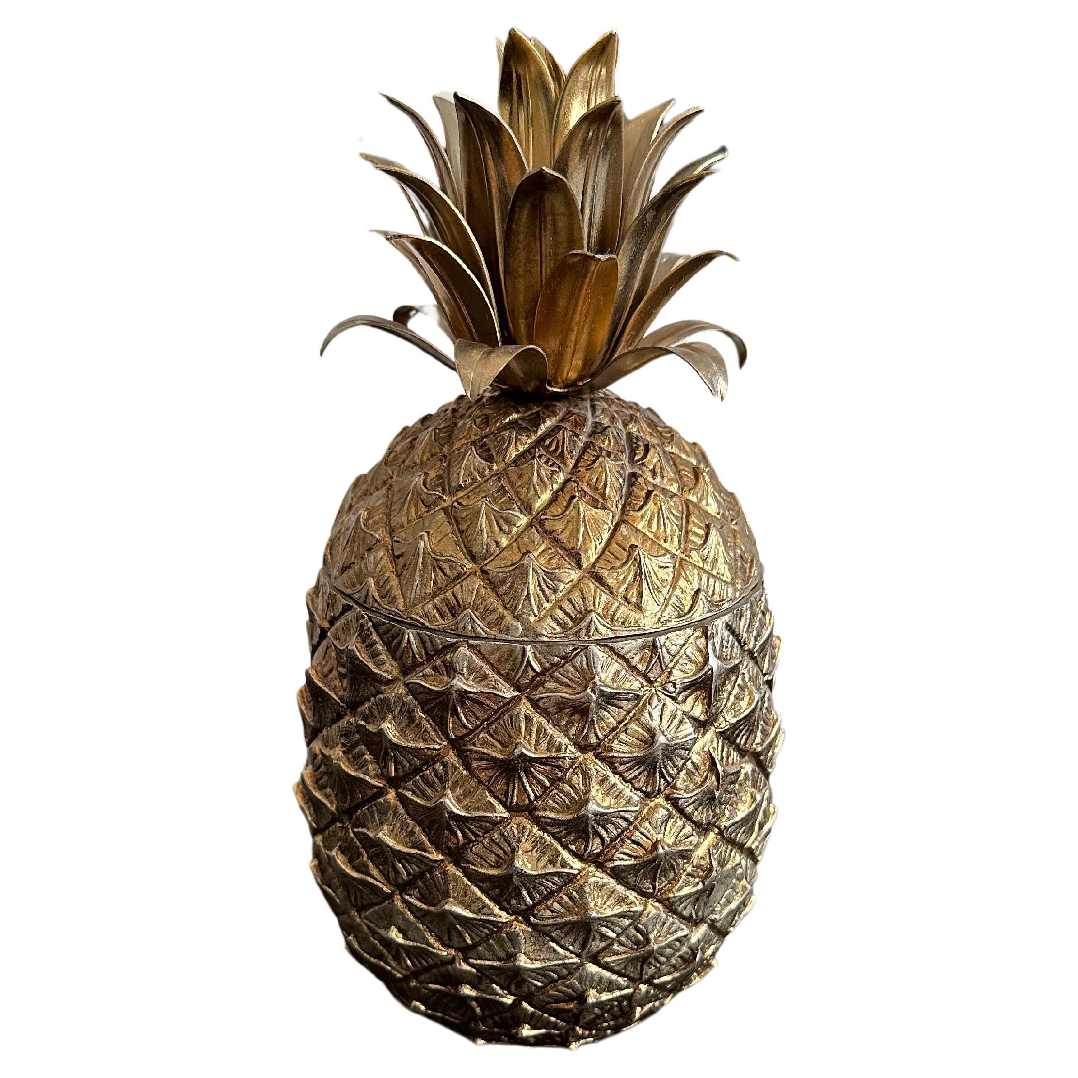  Golden Mauro Manetti Pineapple Ice Bucket from Florence, Italy, circa 1970 For Sale