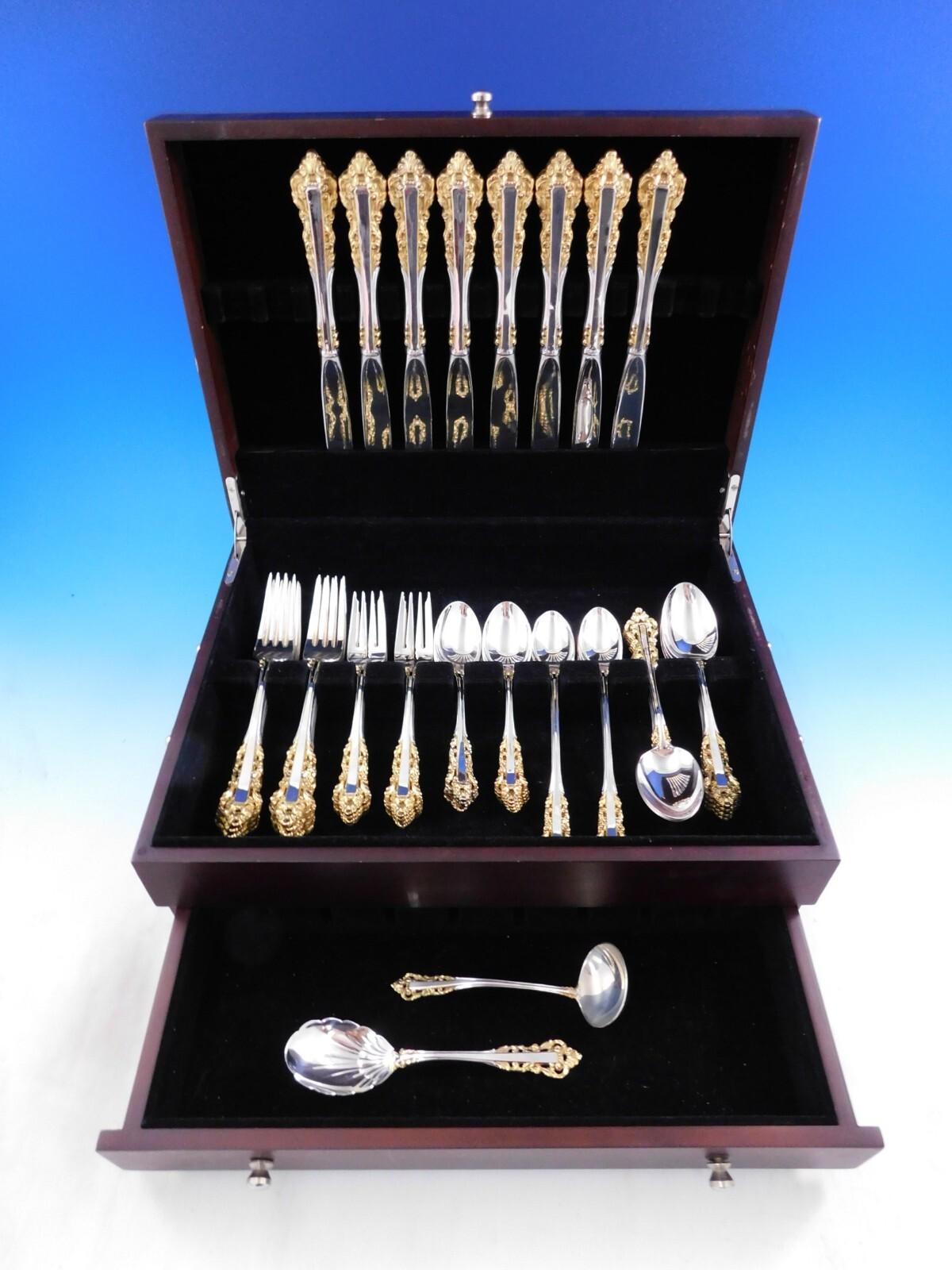 Golden Medici by Gorham Sterling Silver Flatware Set for 8 Service 50 pcs Dinner en vente 3
