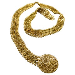 Golden Metal Belt Labelled Chanel by Robert Goossens Numbered 6020 circa 1980