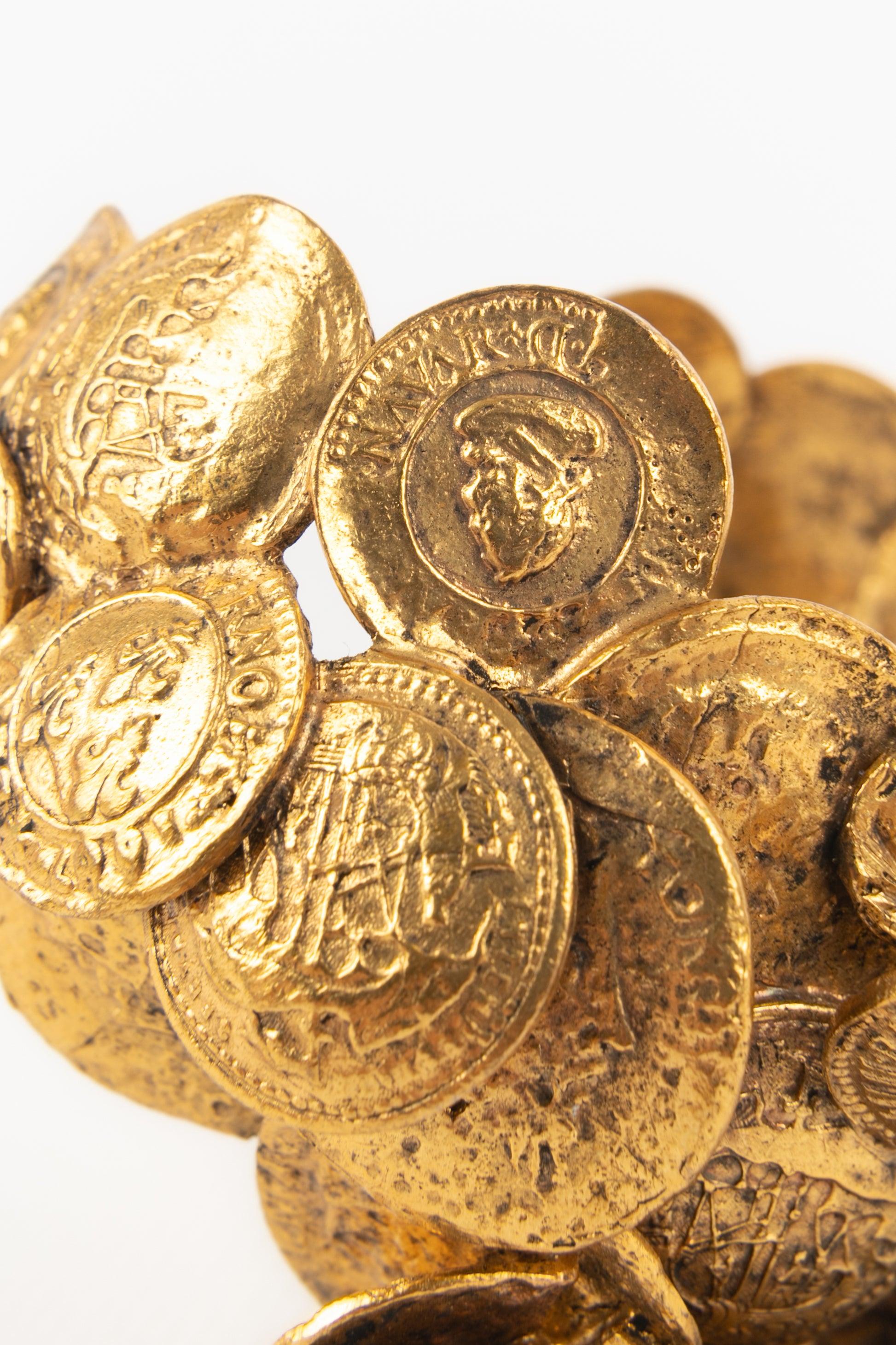 Pulsera de monedas de metal dorado en Bueno estado para la venta en SAINT-OUEN-SUR-SEINE, FR