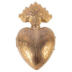 Golden metal heart ex voto Golden metal heart ex voto