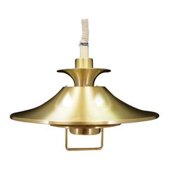Golden Metal Lamp Vintage Scandinavian Design Retro, 1960s