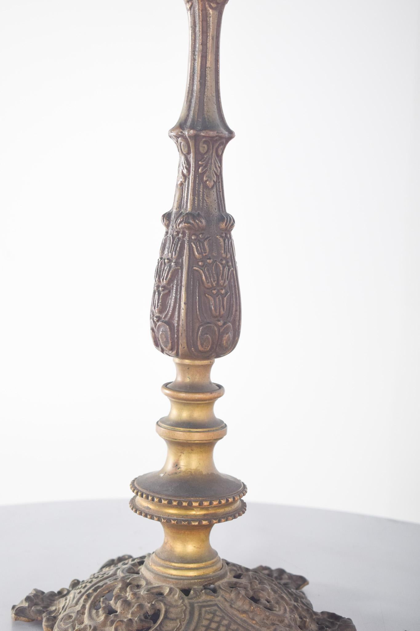 Portuguese Golden Metal Table Lamp For Sale