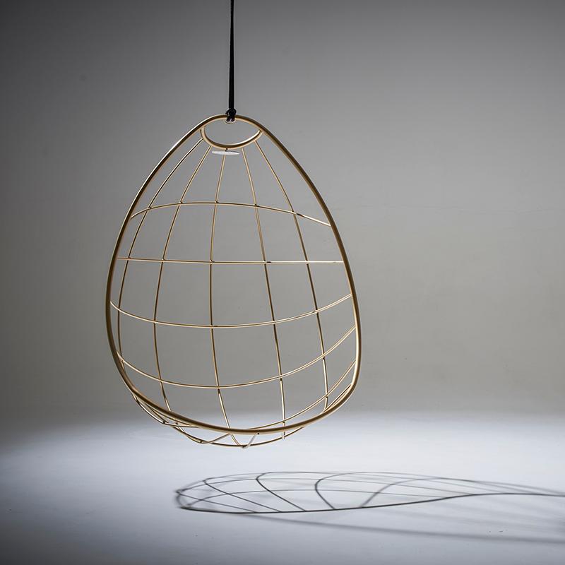 Golden, Minimal Hanging Chair For Sale 2