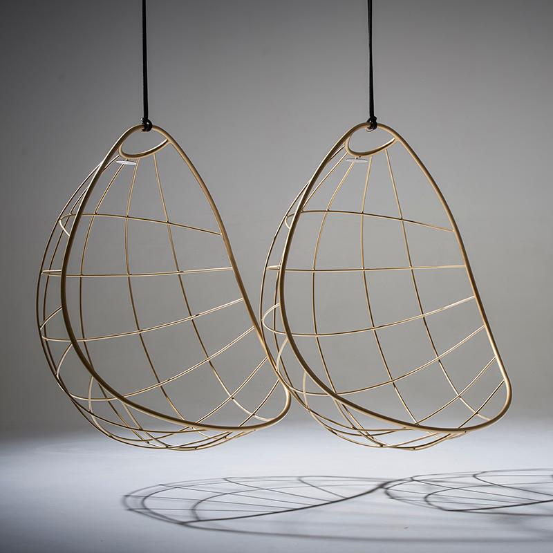 Golden, Minimal Hanging Chair For Sale 3