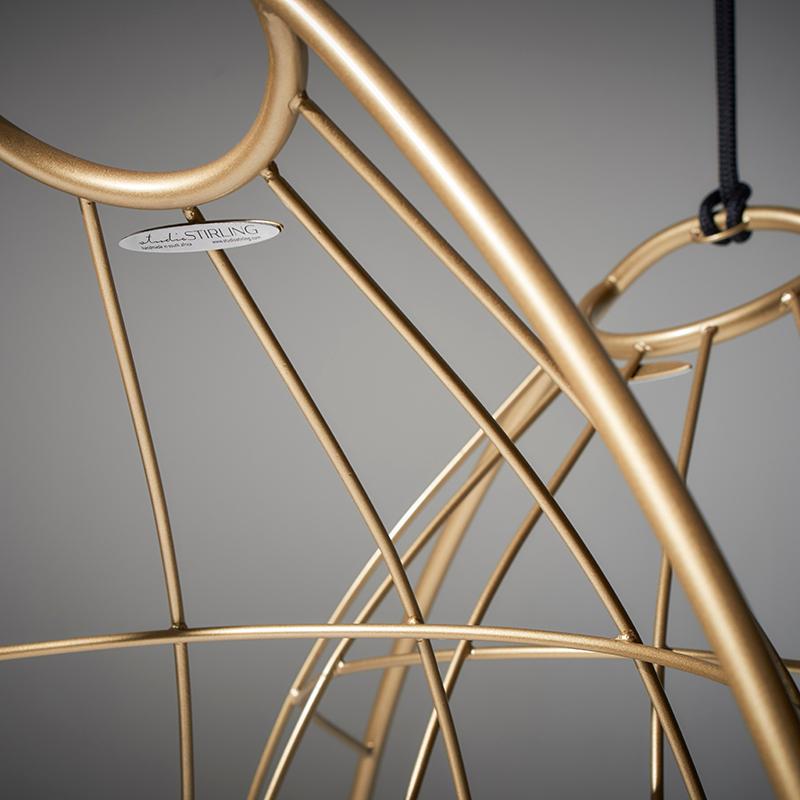 Golden, Minimal Hanging Chair For Sale 4
