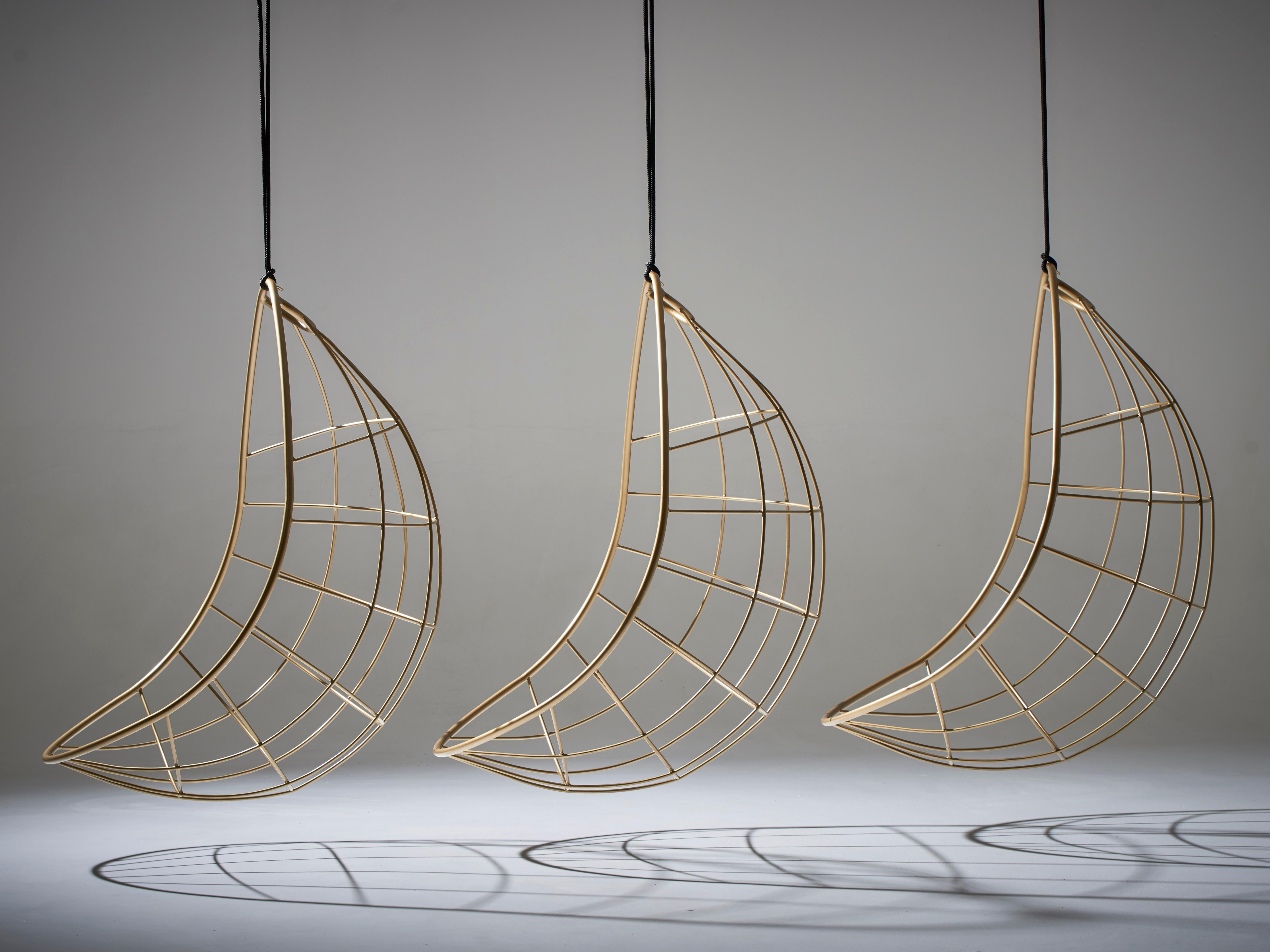 Golden, Minimal Hanging Chair For Sale 6