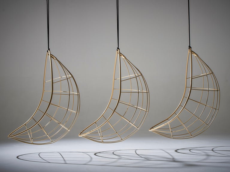 Golden, Minimal Hanging Chair For Sale at 1stDibs
