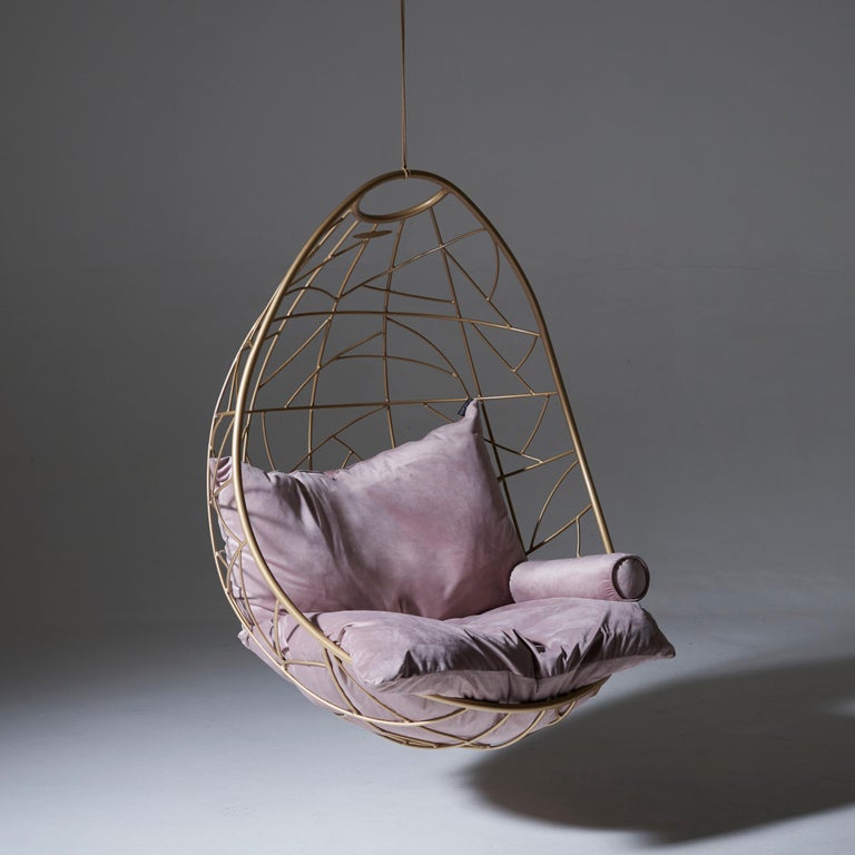 Golden, Minimal Hanging Chair For Sale at 1stDibs