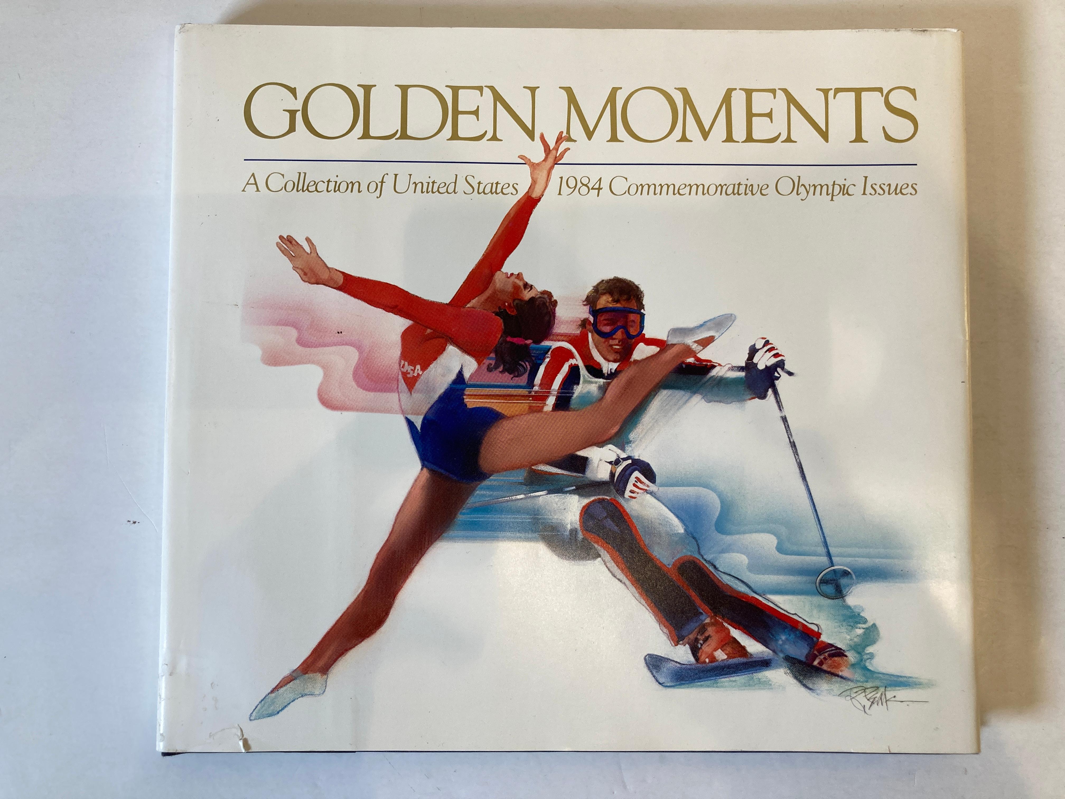 Golden Moments: A Collection of United States 1984 Commemorative Olympic Issues
MICHENER, James A. (foreword)
Published by United States Postal Service, Washington, DC, 1984
Numerous color illustrations. A superb, tight first edition of what's