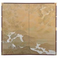 Golden Mountain Scenery Screen