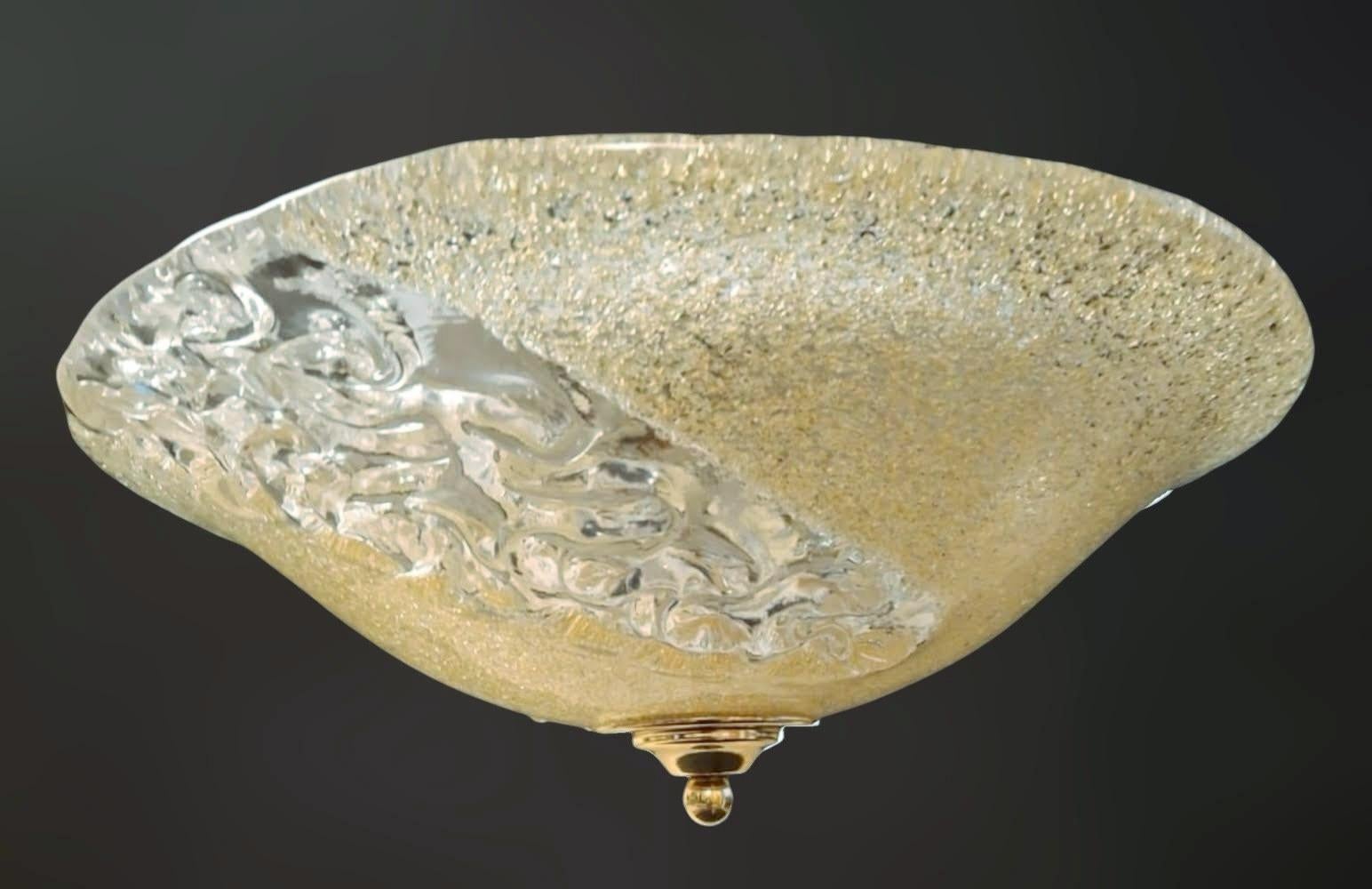 Golden Murano Flush Mount In Good Condition For Sale In Los Angeles, CA