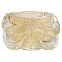 Golden Murano glass ashtray by Cenedese 1960s