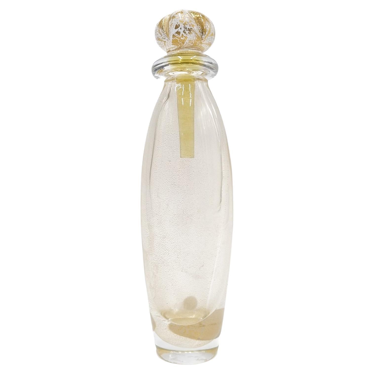 Golden Murano Glass Bottle by Carlo Moretti from the 1970s For Sale