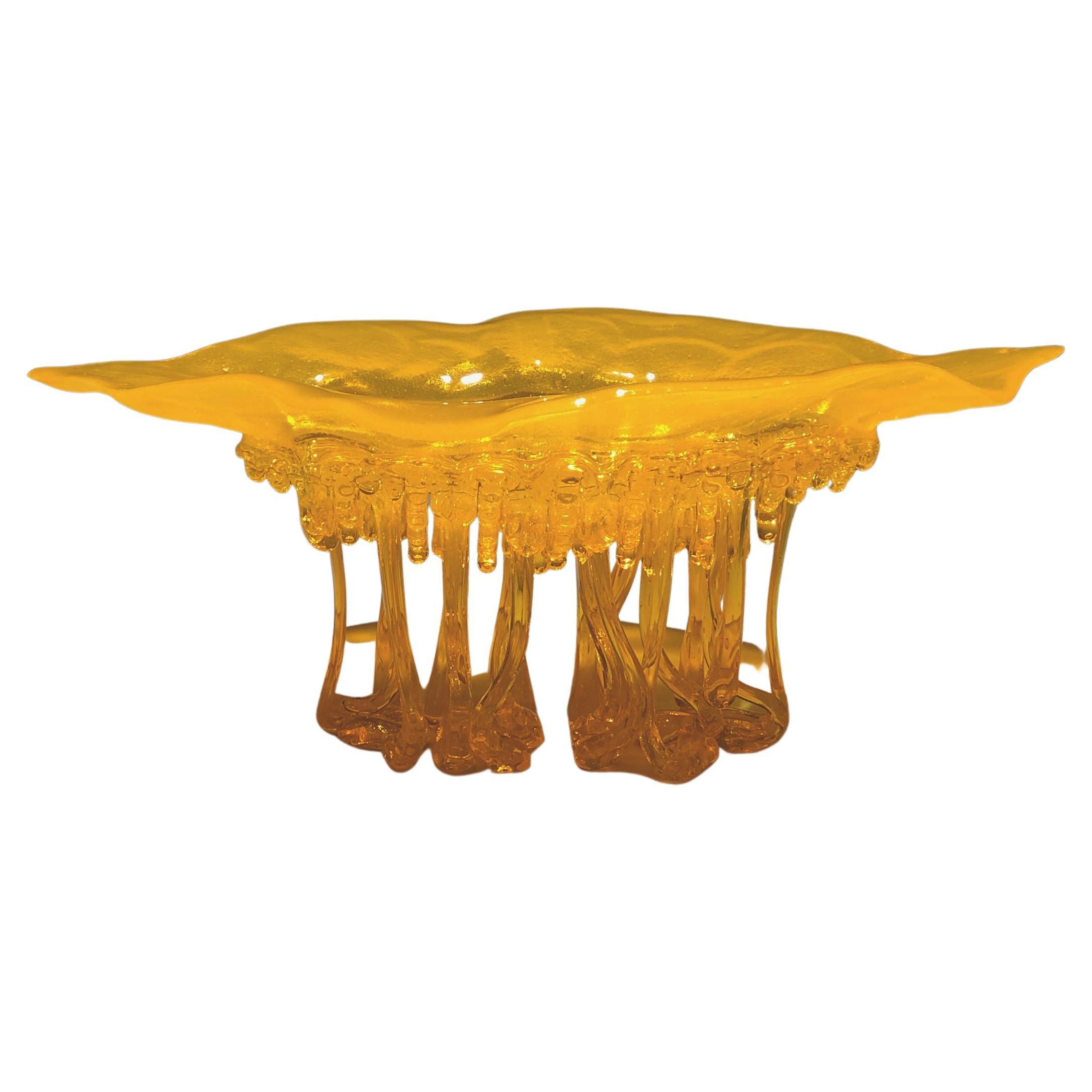 "Golden", Murano Glass centerpiece, Handmade in Italy, Unique Design, 2022 For Sale