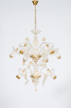 Golden Murano Glass Chandelier by Vintage Murano Gallery 21st Century, Italy
