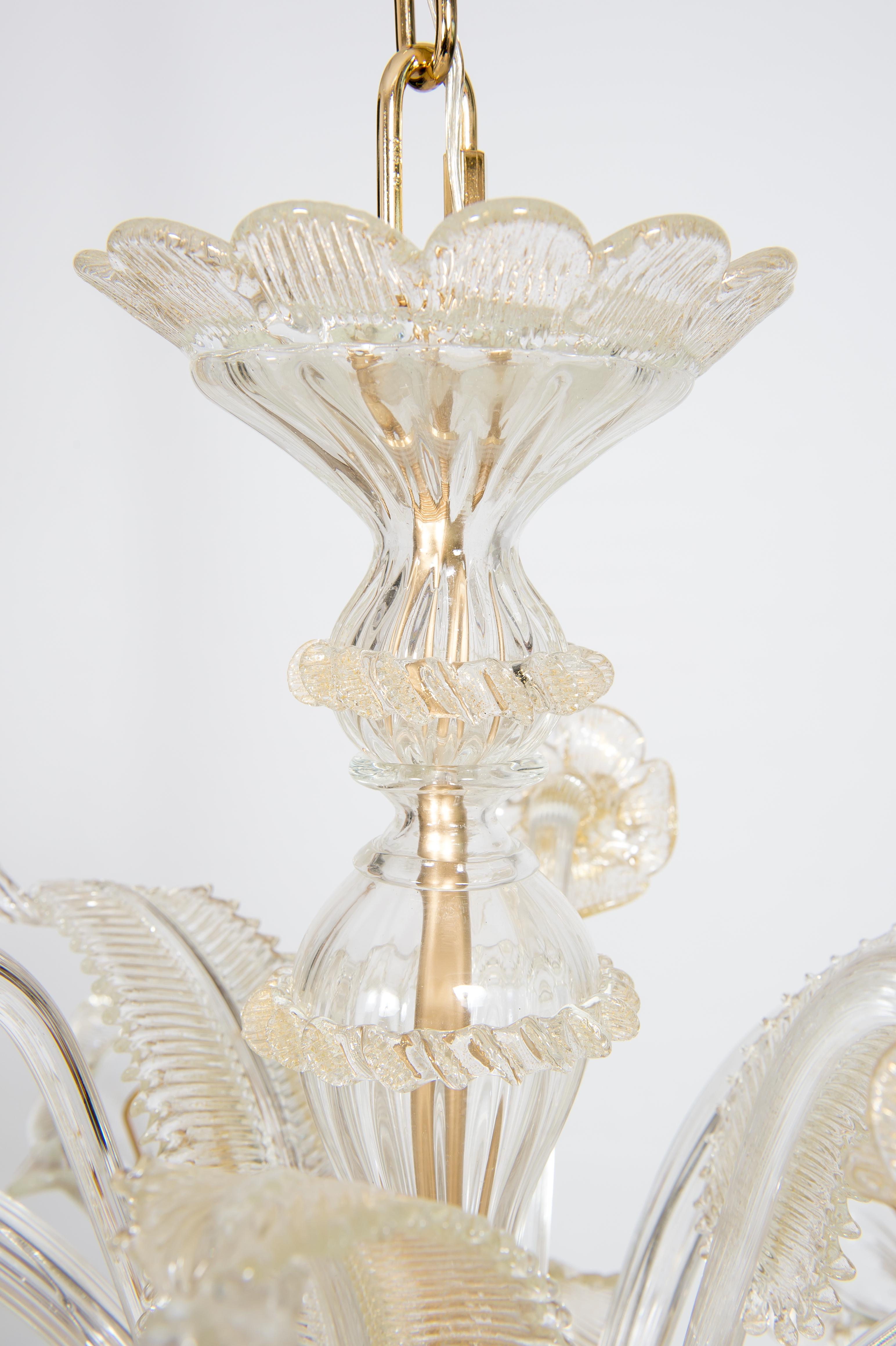 Goldener Murano-Glas-Kronleuchter von Vintage Murano Gallery 21. Jahrhundert, Italien im Zustand „Hervorragend“ im Angebot in Villaverla, IT