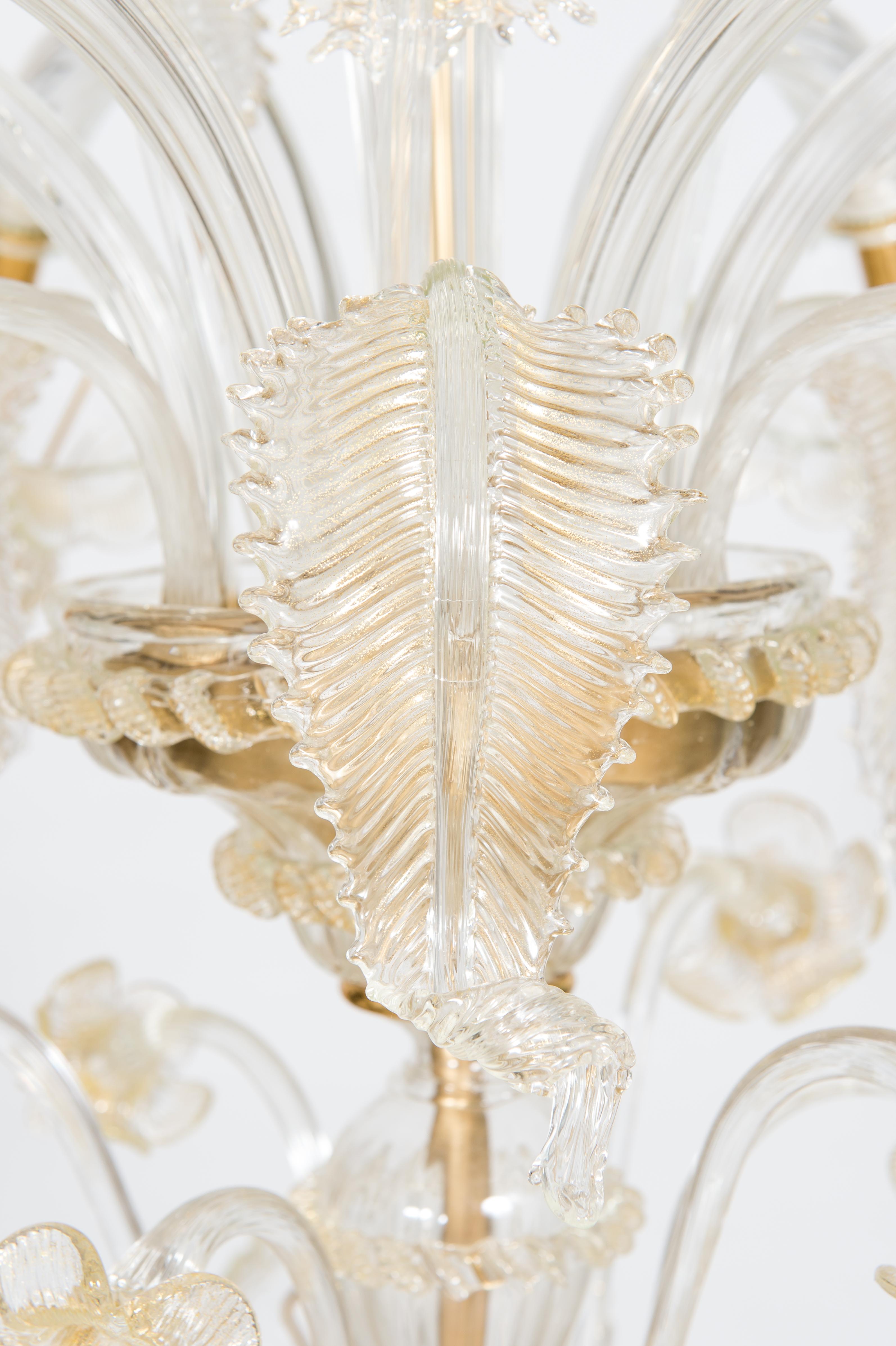 Goldener Murano-Glas-Kronleuchter mit 9 Lights, 21. Jahrhundert, Italien im Angebot 3