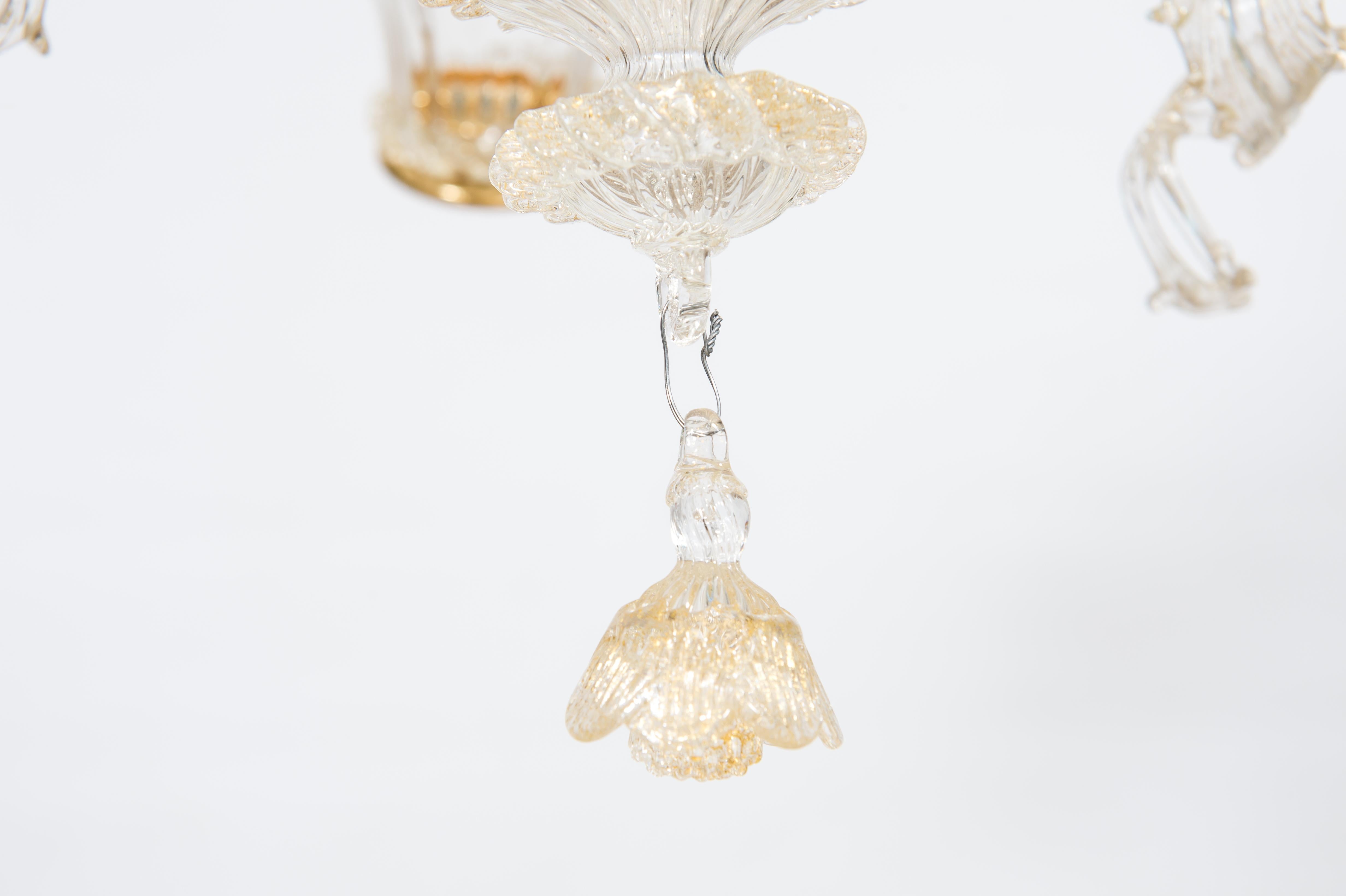 Goldener Murano-Glas-Kronleuchter mit 9 Lights, 21. Jahrhundert, Italien im Angebot 5