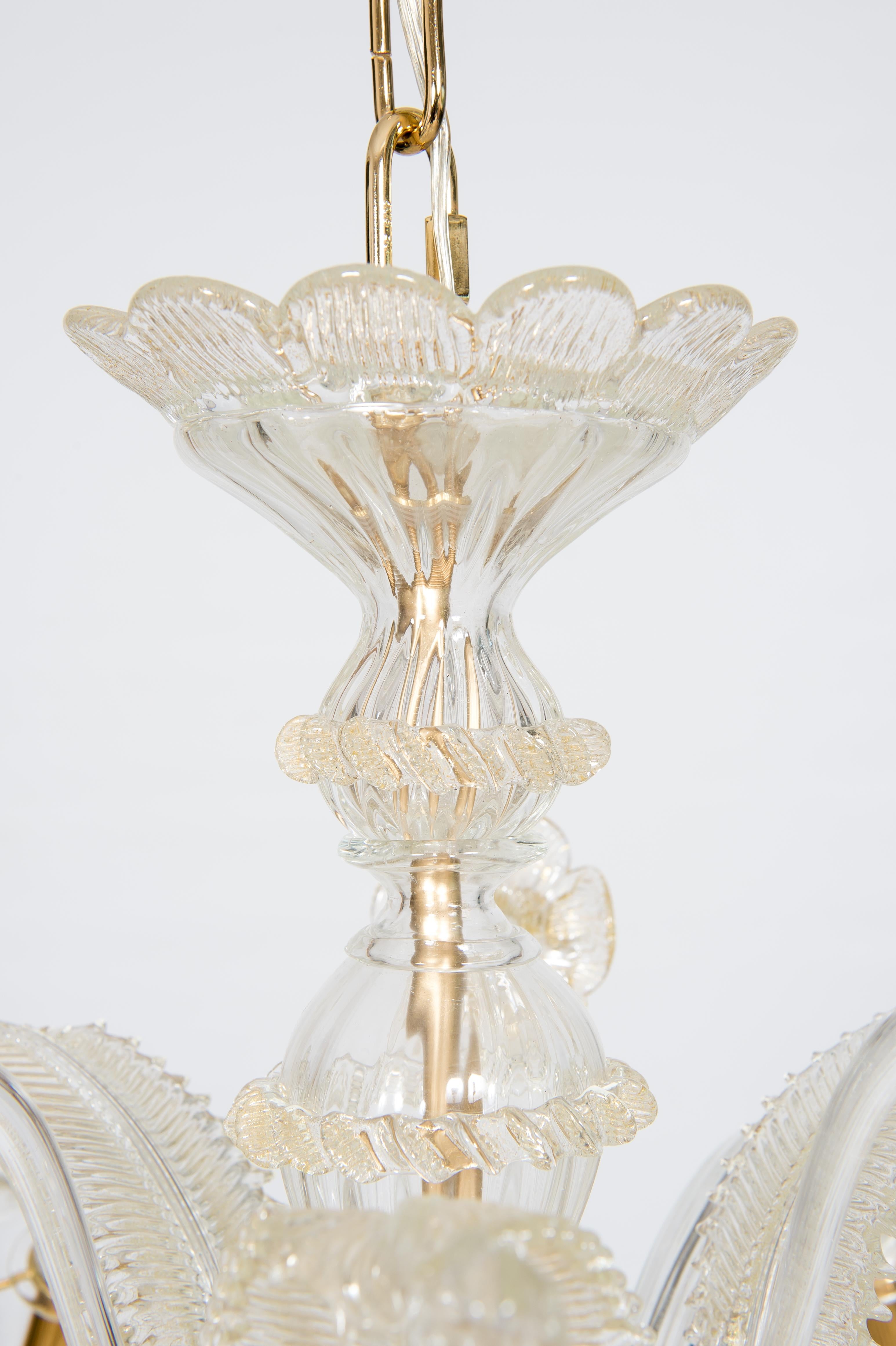 Golden Murano Glass Chandelier with 9 Lights, 21st Century, Italy For Sale 2