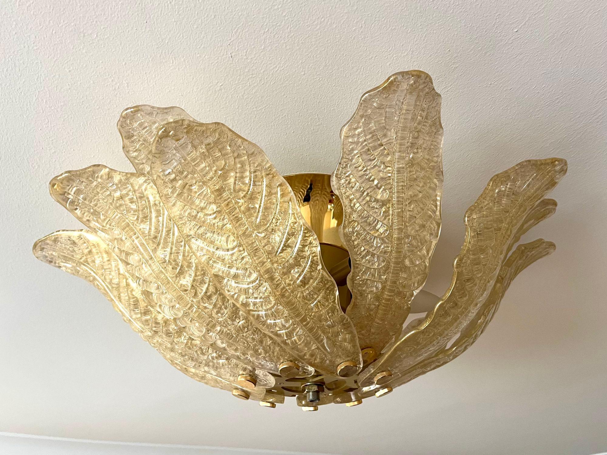 Goldene Murano-Glas-Deckenleuchte von BAROVIER & TOSO, Italien 2002 im Angebot 4