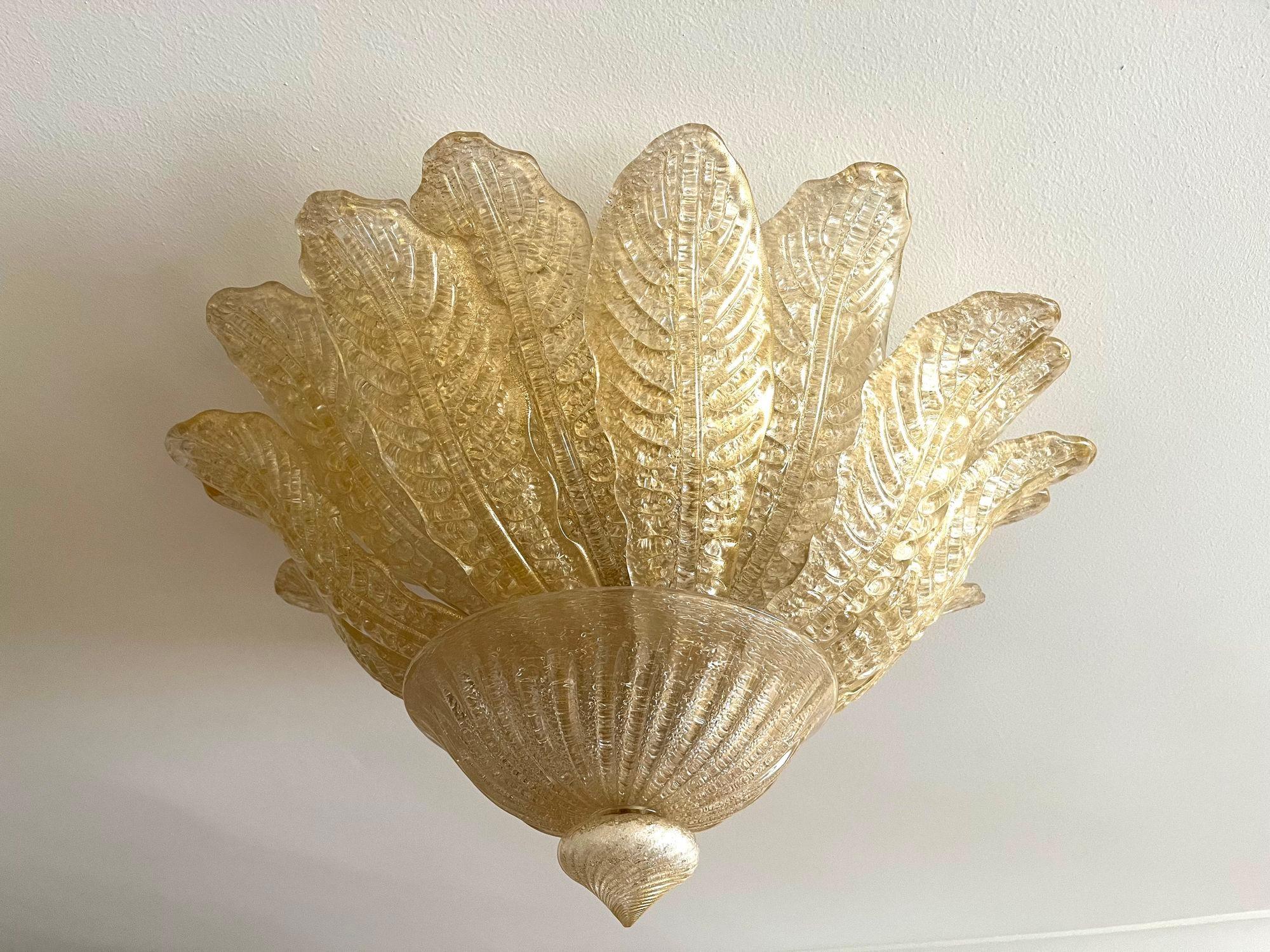 Goldene Murano-Glas-Deckenleuchte von BAROVIER & TOSO, Italien 2002 (Italienisch) im Angebot