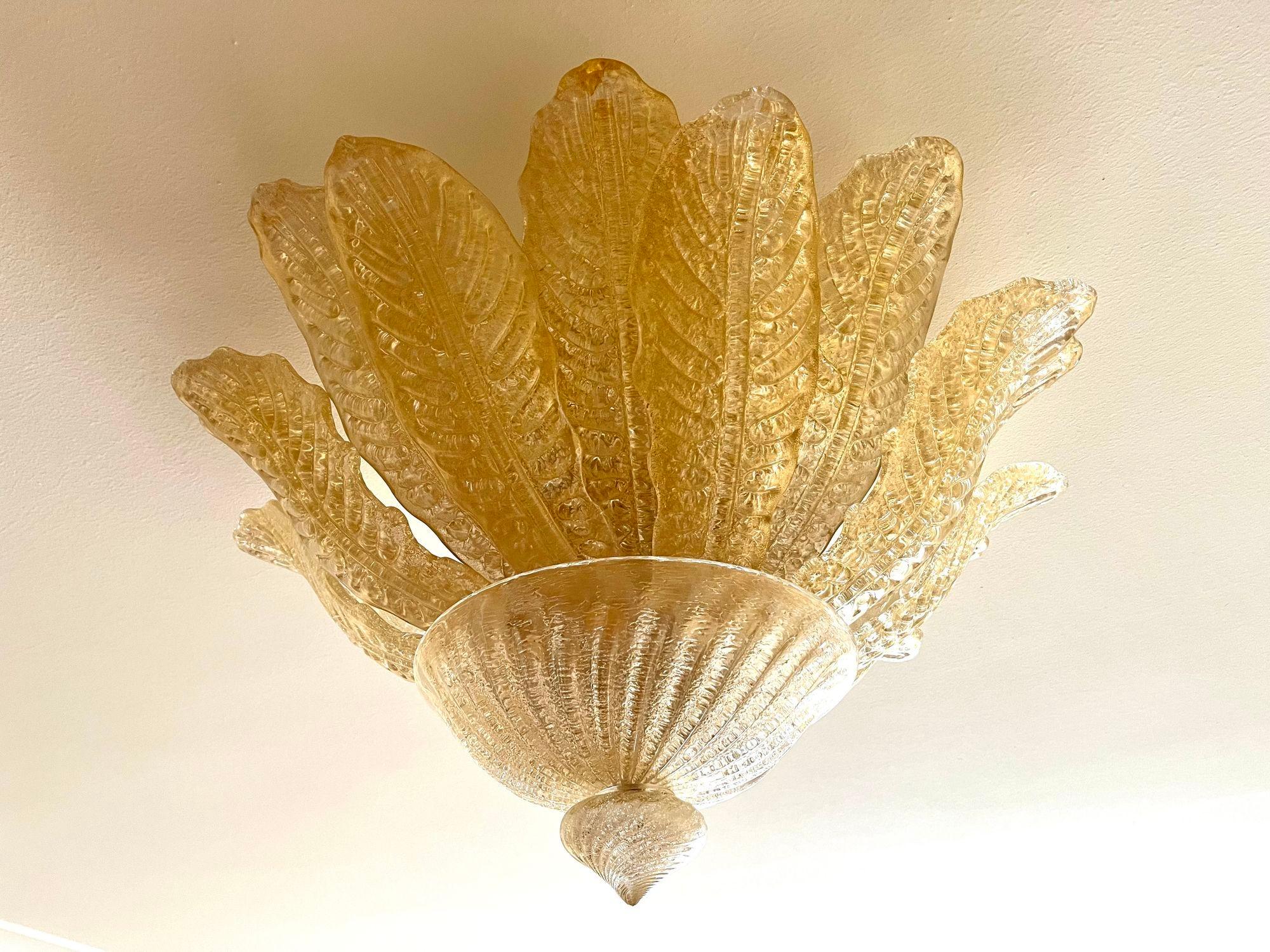 Goldene Murano-Glas-Deckenleuchte von BAROVIER & TOSO, Italien 2002 im Zustand „Hervorragend“ im Angebot in Lichtenberg, AT