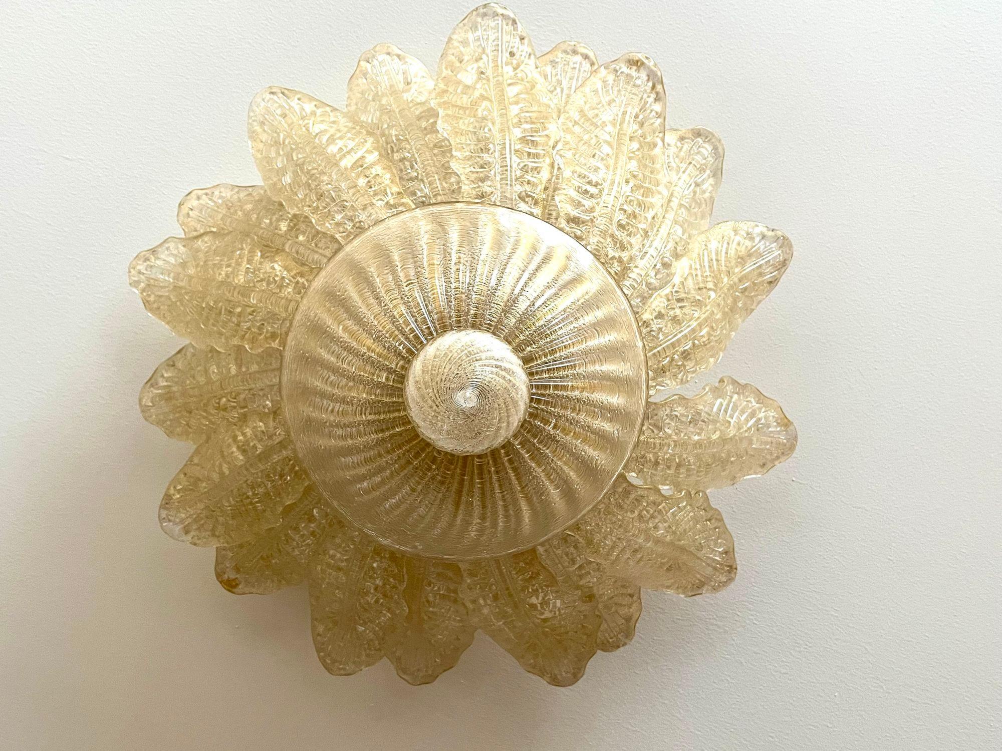 Goldene Murano-Glas-Deckenleuchte von BAROVIER & TOSO, Italien 2002 (Muranoglas) im Angebot
