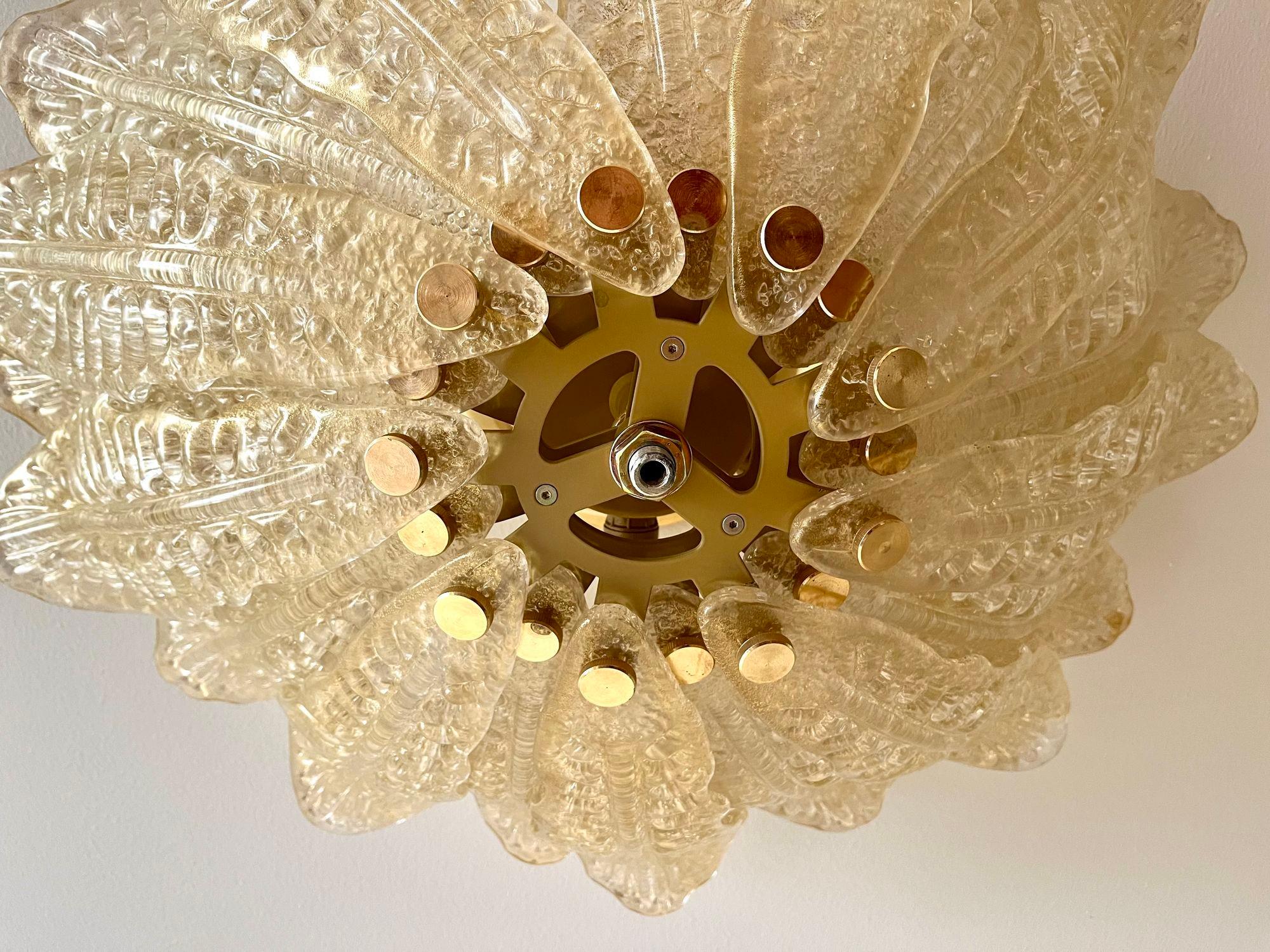 Goldene Murano-Glas-Deckenleuchte von BAROVIER & TOSO, Italien 2002 im Angebot 2