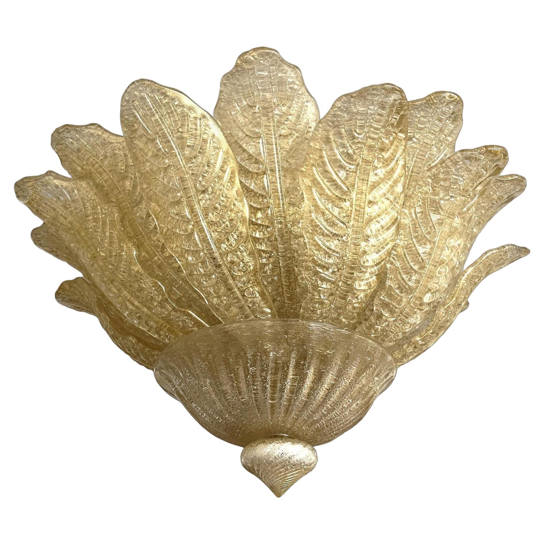 Goldene Murano-Glas-Deckenleuchte von BAROVIER & TOSO, Italien 2002 im Angebot