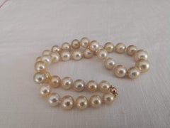 Golden Natural Color South Sea Pearls Round, 18 Karat Gold