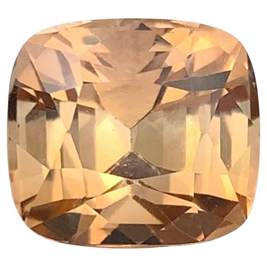 Golden Natural Topaz Ring, Necklace Pendant Loose Gemstone 7.35 Ct Cushion Cut